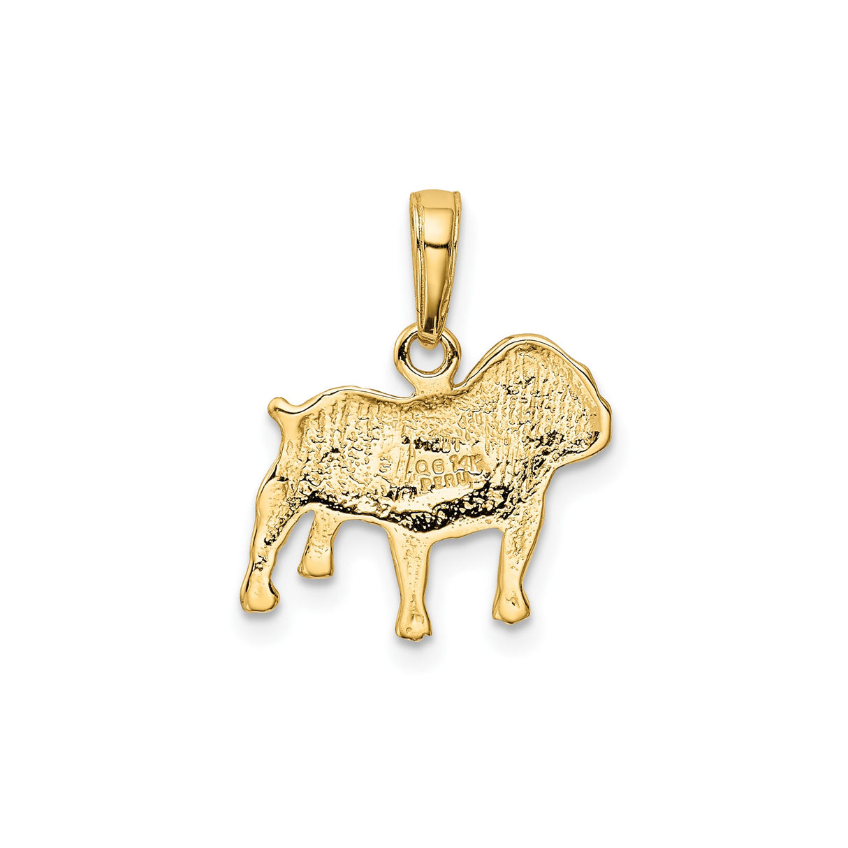 14k Yellow Gold Bulldog Pendant, Detailed Dog Charm Symbolizing Loyalty and Strength, Unisex Jewelry