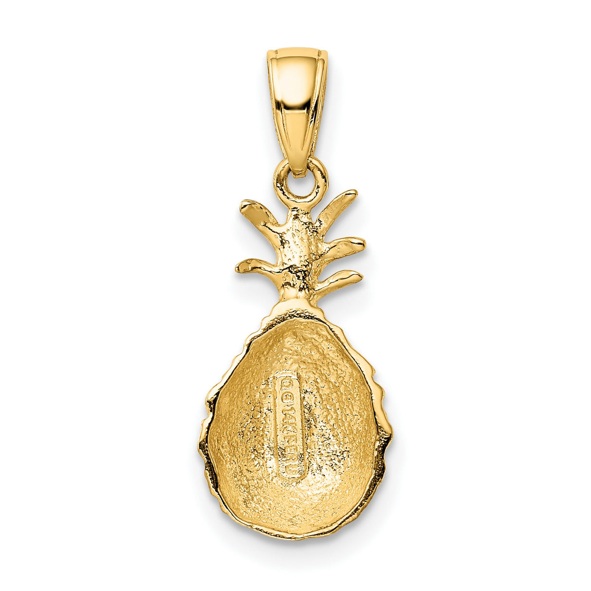 14k Yellow Gold Pineapple Pendant with Tropical Fruit Design, Beach Charm for Women
