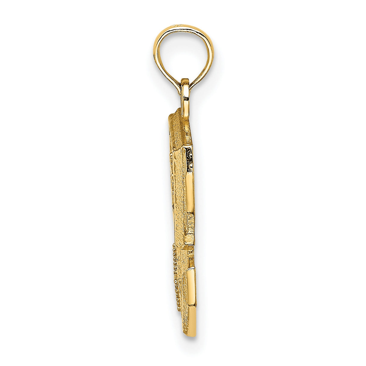 14k Yellow Gold Computer Pendant with Keyboard Detail, Tech Charm for Programmers and Engineers