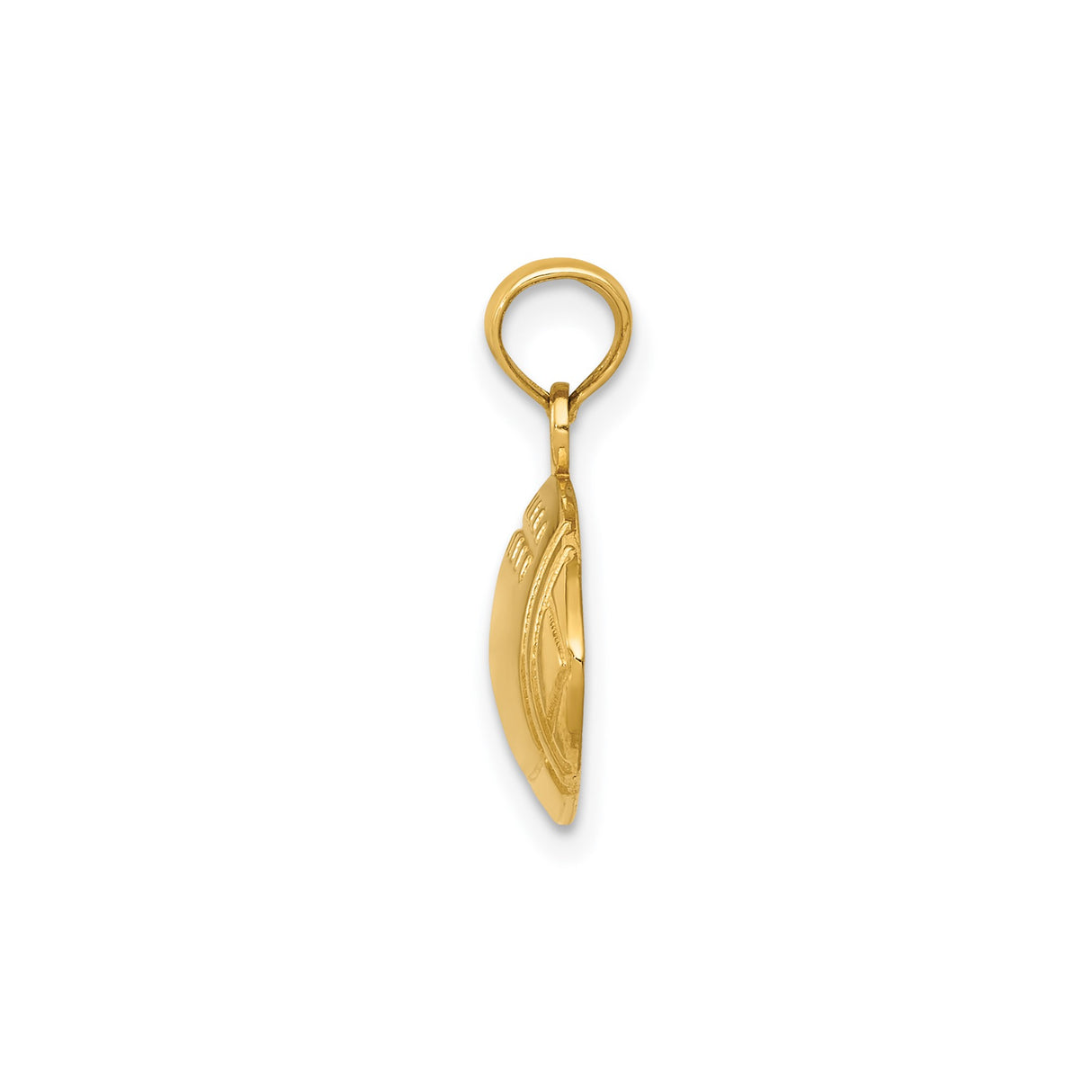 14k Yellow Gold Football Pendant with Detailed American Football Design for Men or Unisex