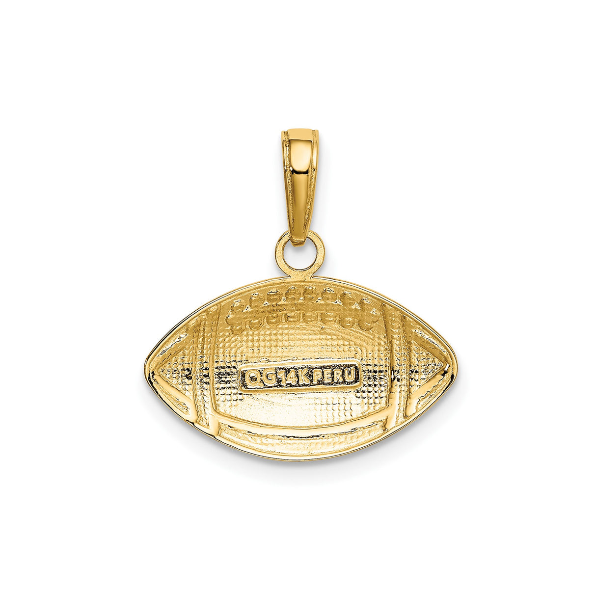 14k Yellow Gold Football Pendant with Detailed American Football Design for Men or Unisex