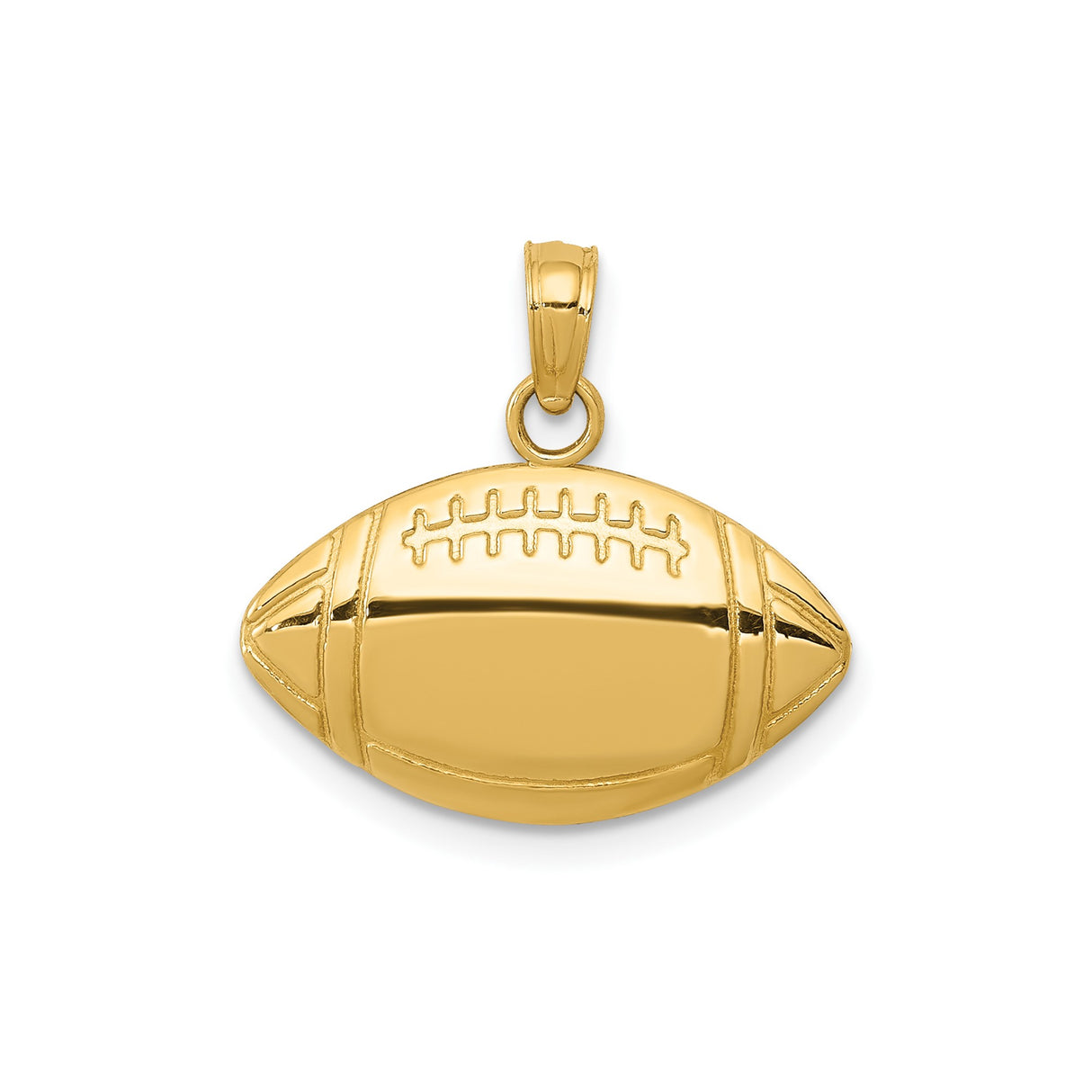 14k Yellow Gold Football Pendant with Detailed American Football Design for Men or Unisex