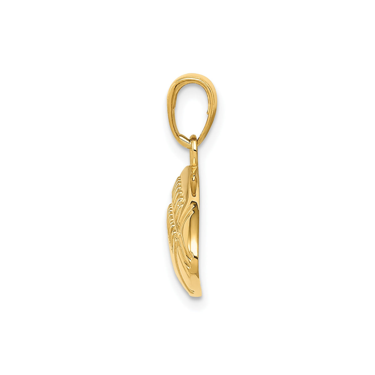 14k Yellow Gold Football Pendant, Textured American Football Charm, Sports Jewelry for Men or Unisex