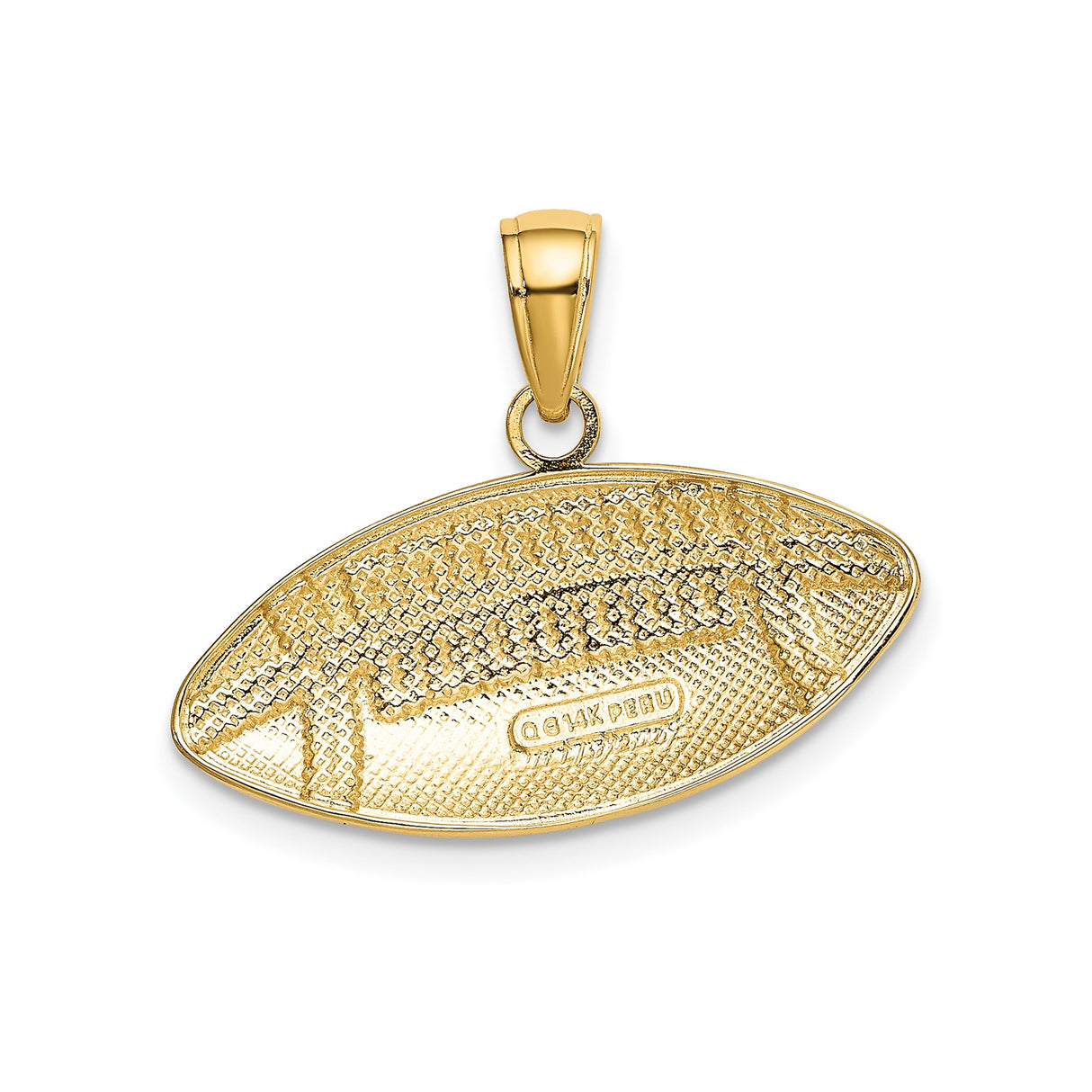 14k Yellow Gold Football Pendant, Textured American Football Charm, Sports Jewelry for Men or Unisex