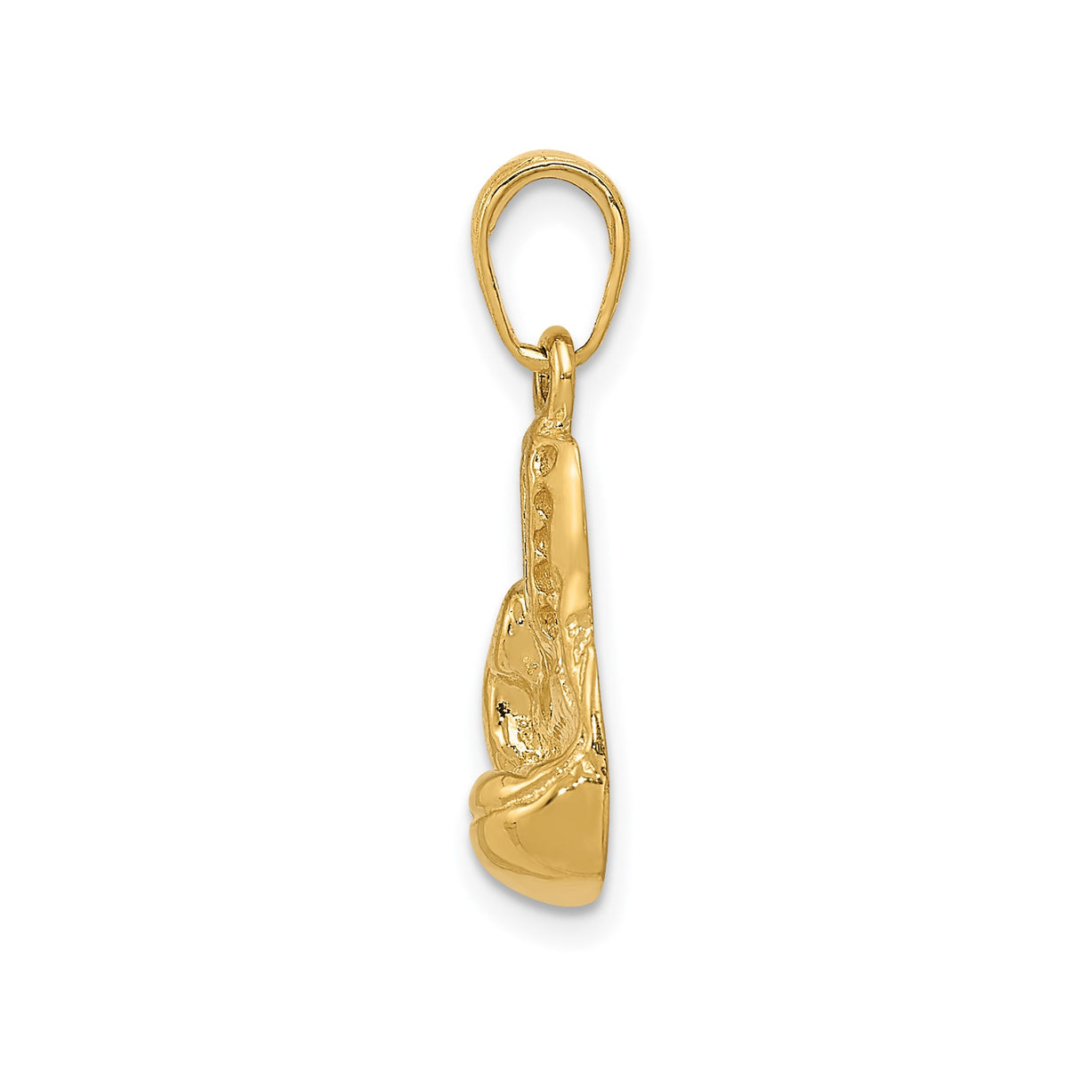 14k Yellow Gold Boxing Gloves Pendant with Textured Detail, Fighter and Sports Charm for Men or Unisex