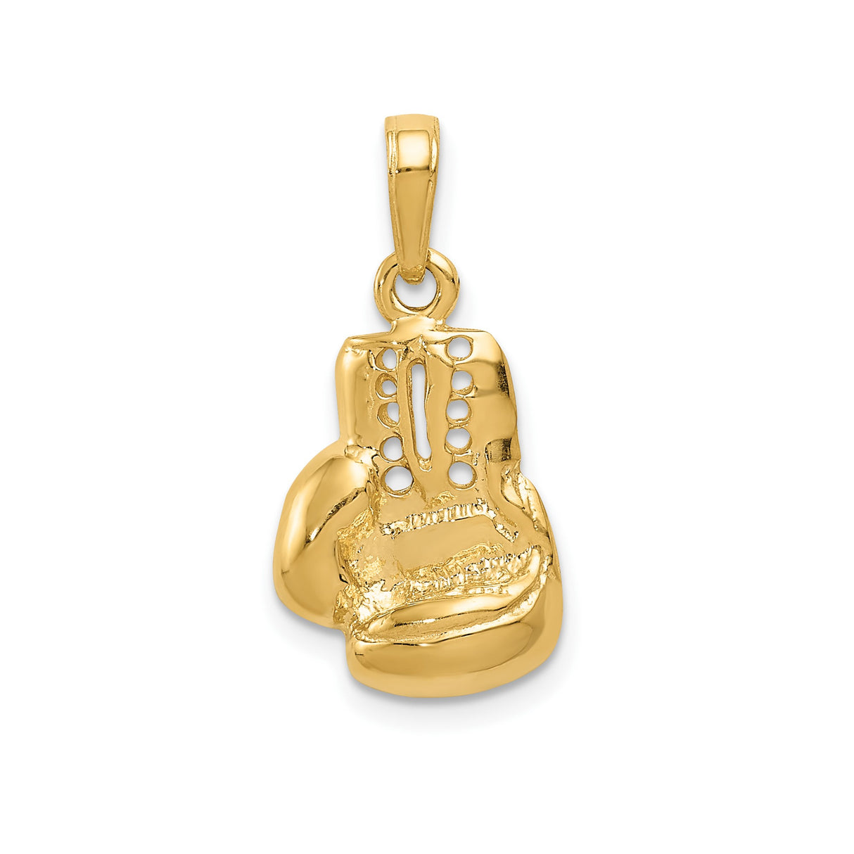 14k Yellow Gold Boxing Gloves Pendant with Textured Detail, Fighter and Sports Charm for Men or Unisex