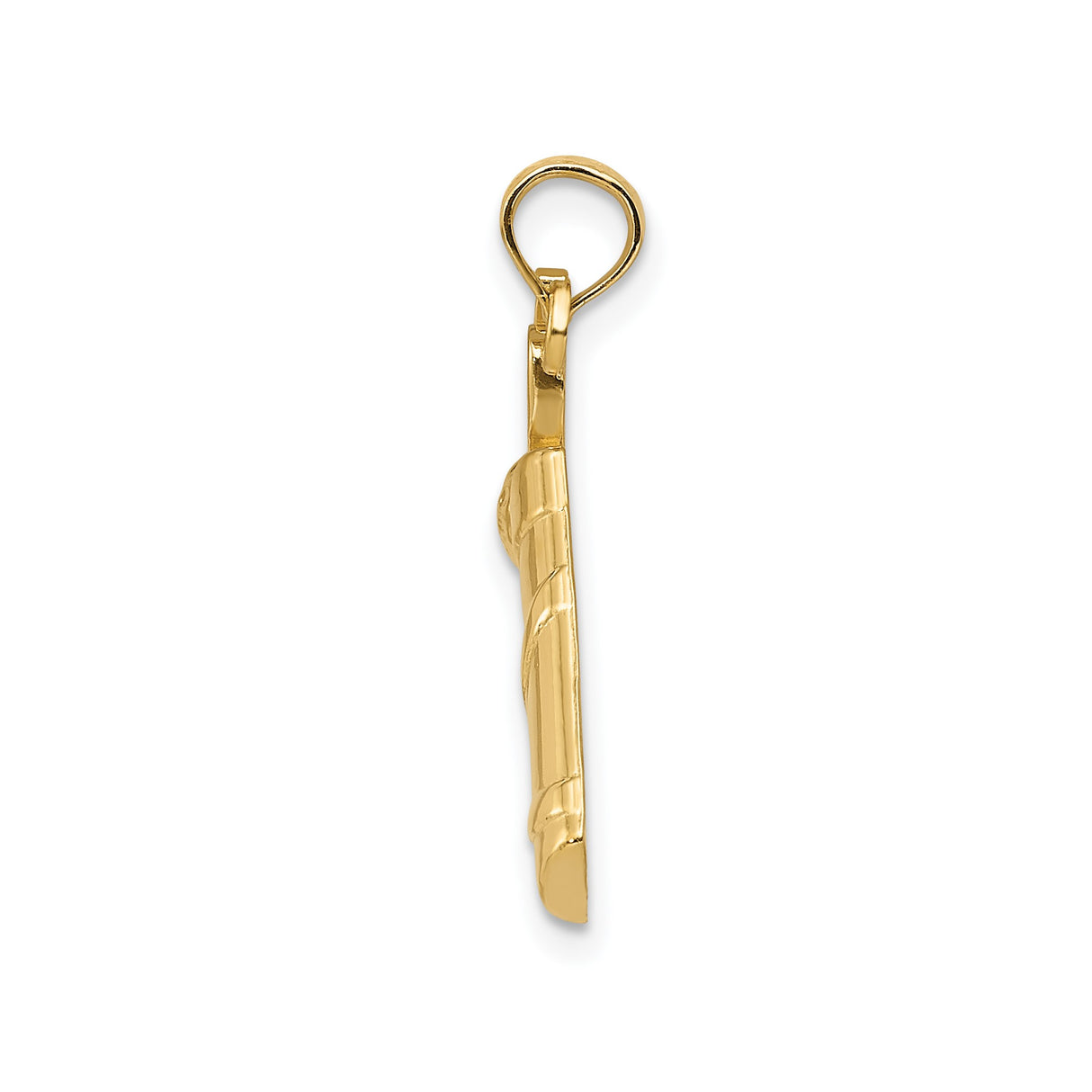 14k Yellow Gold Golf Bag Pendant with Clubs and Dimpled Ball, Sports Charm for Men and Women