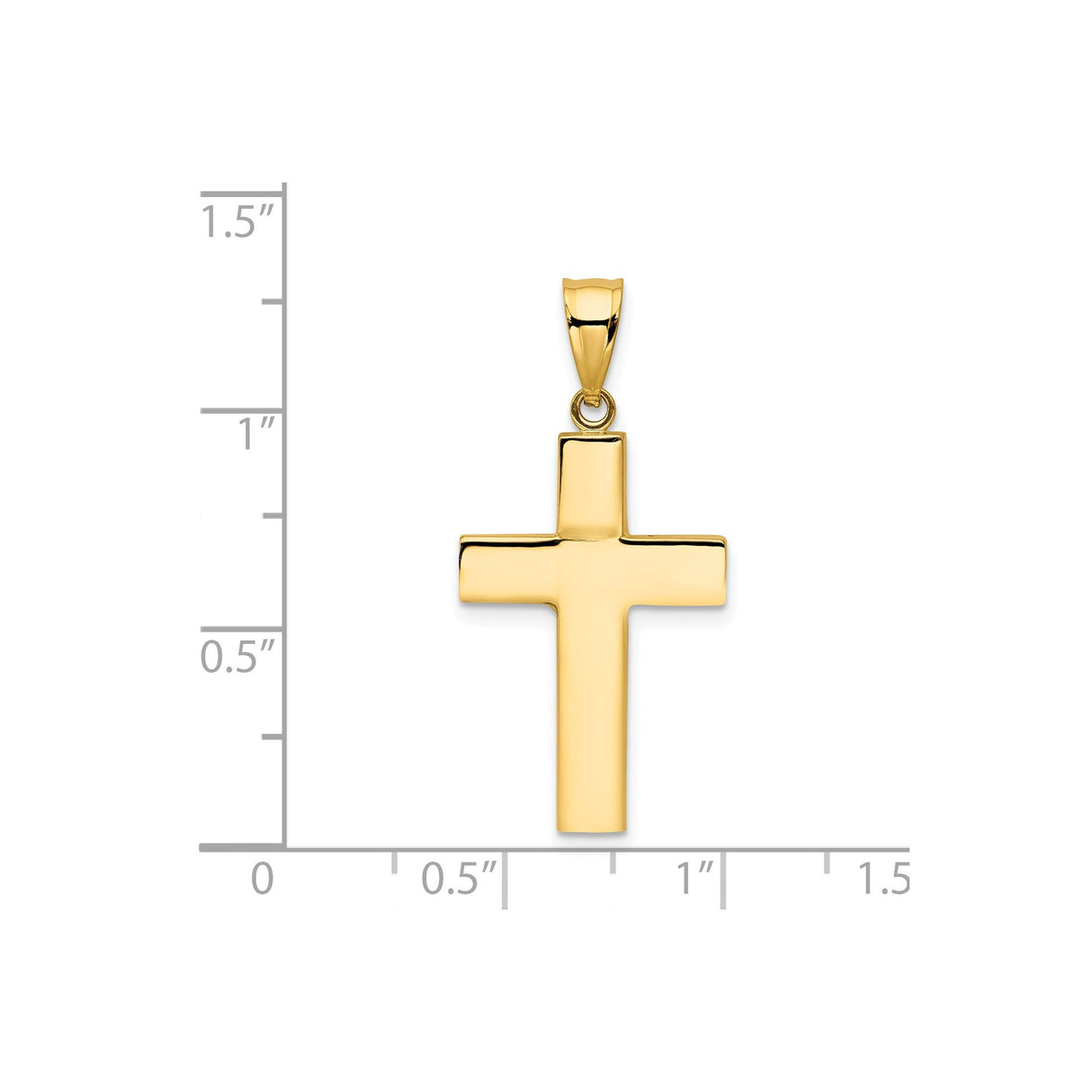 14k Yellow Gold Cross Pendant, Classic Latin Design, Unisex Religious Jewelry