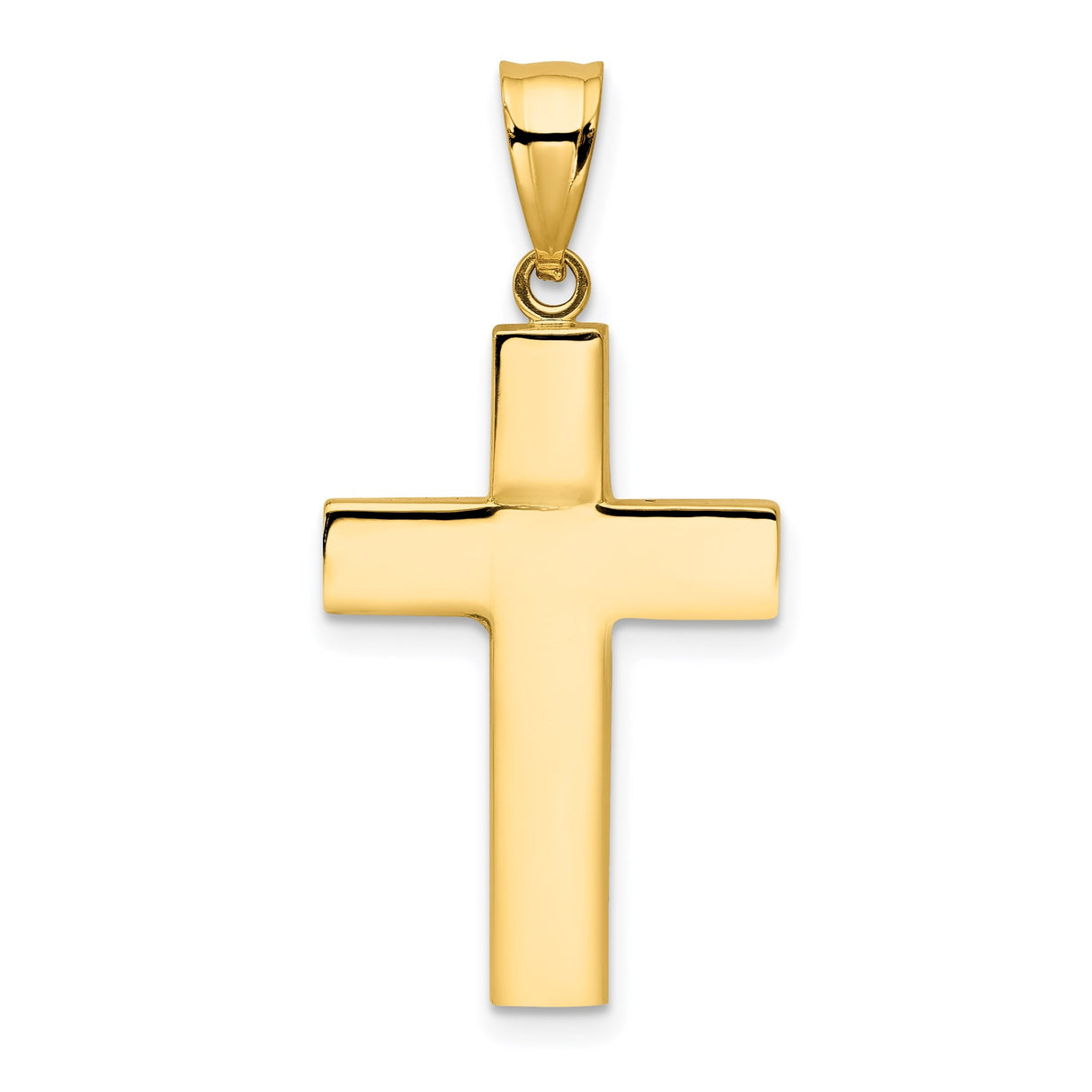 14k Yellow Gold Cross Pendant, Classic Latin Design, Unisex Religious Jewelry