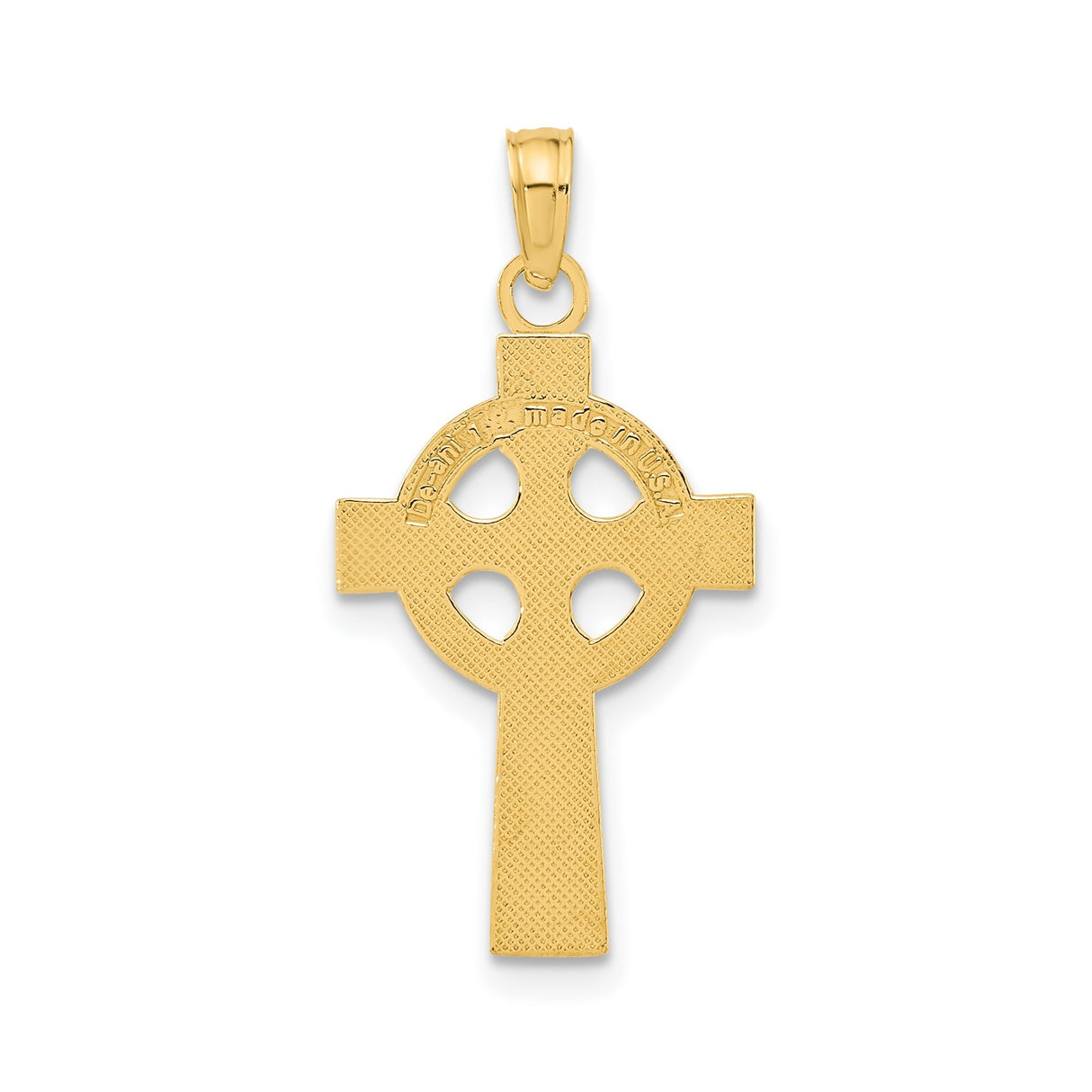14k Yellow Gold Celtic Cross Pendant with Scrollwork, Faith-Inspired Irish Heritage Design