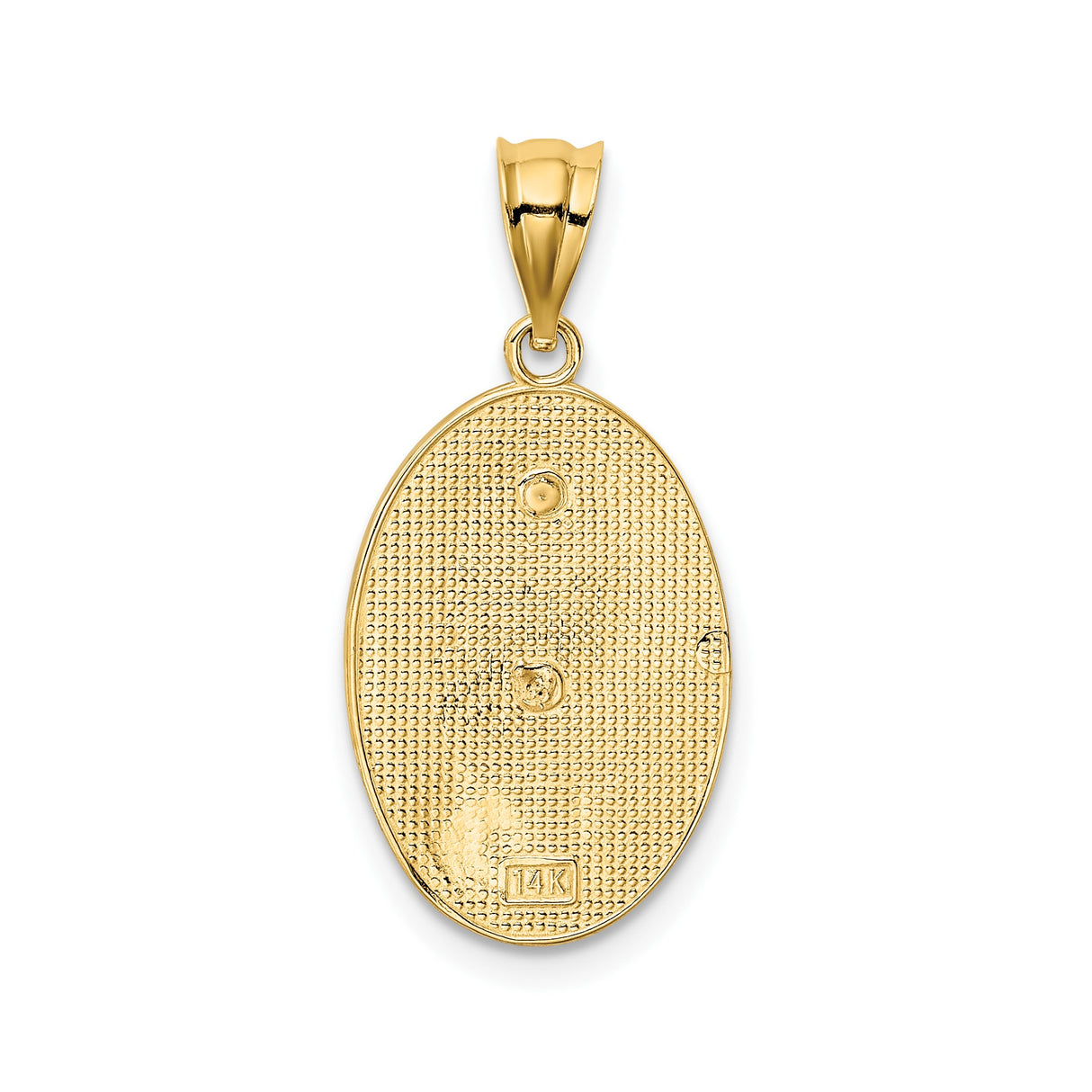 14k Two-Tone Gold Guadalupe Pendant with Sunburst Design and Number 15 Charm