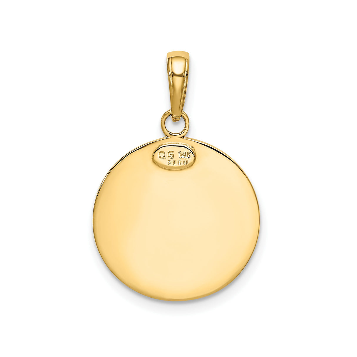 14k Yellow Gold Saint Christopher Medal Pendant with Matte Finish , Religious Travel Protection Jewelry