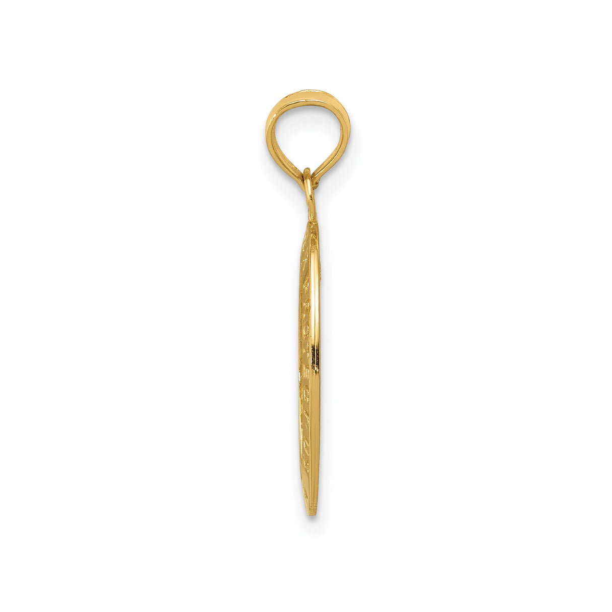 14k Yellow Gold Saint Christopher Oval Pendant, Travel Protection Medallion Charm