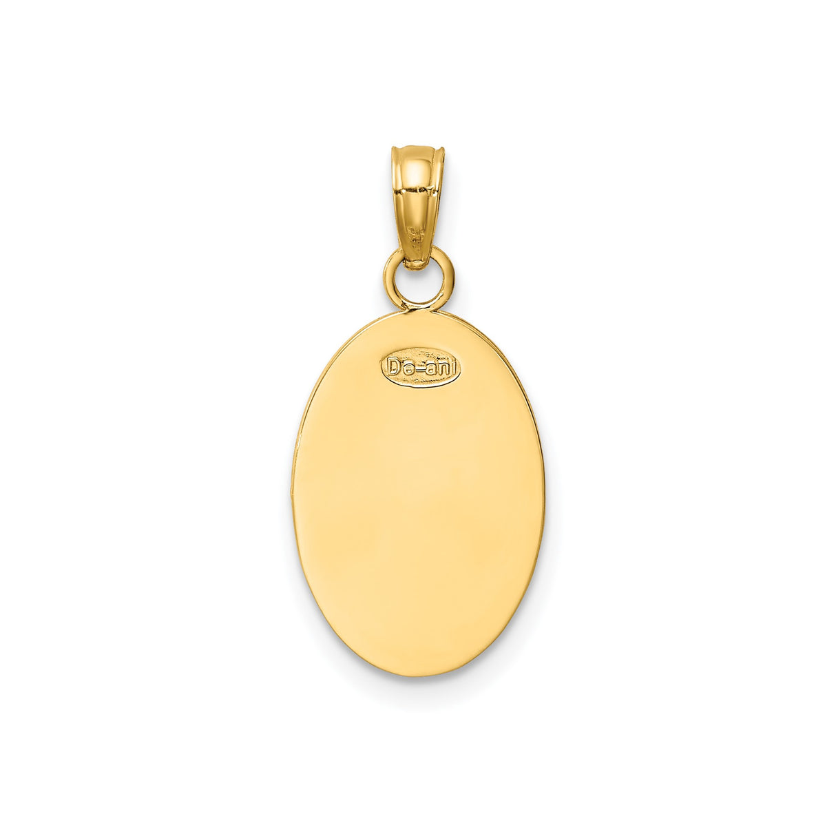 14k Yellow Gold Saint Christopher Oval Pendant, Travel Protection Medallion Charm