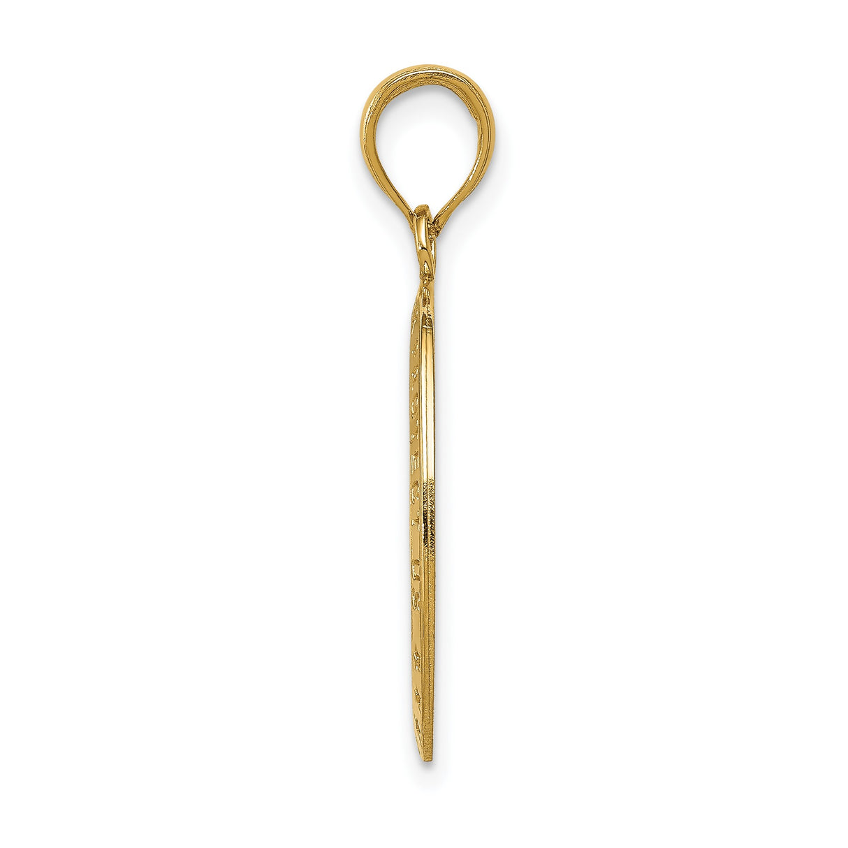 14k Yellow Gold Saint Christopher Oval Pendant for Travel Protection and Faith Strength