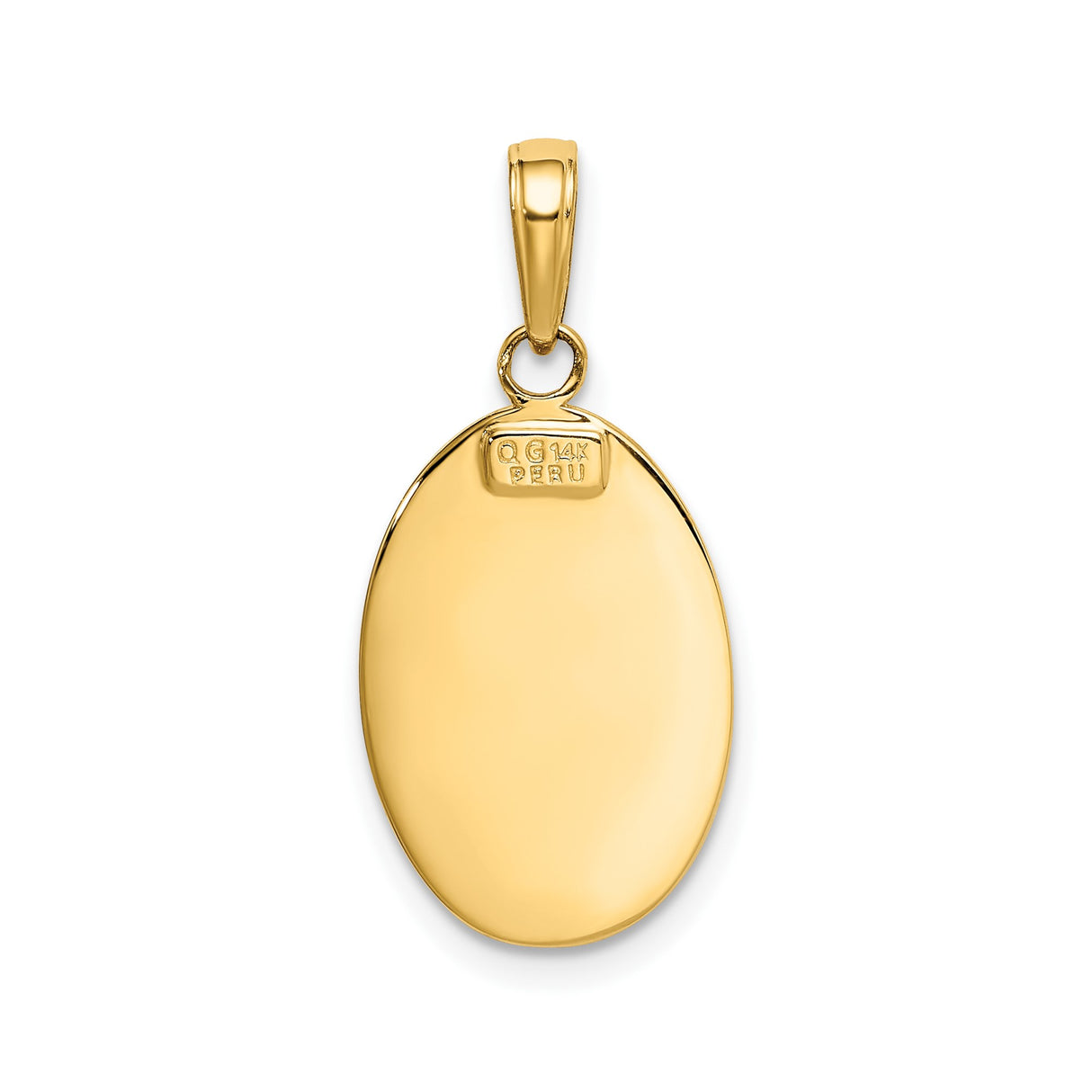 14k Yellow Gold Saint Christopher Oval Pendant for Travel Protection and Faith Strength