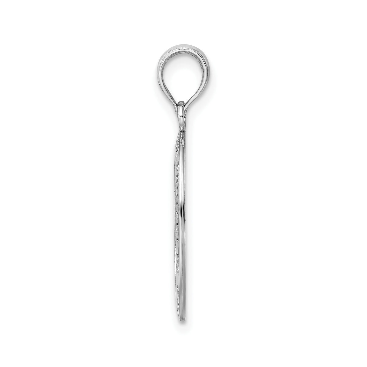 14k White Gold Saint Christopher Oval Pendant with Protective Travel Message