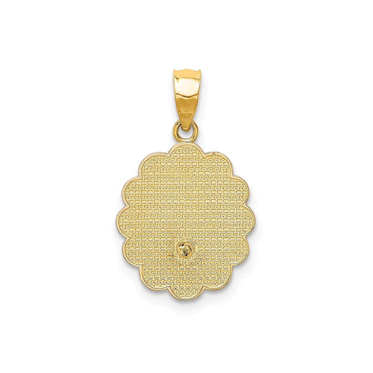 14k Two-Tone Gold Baptism Pendant with Dove and Baptism Scene, Mi Bautizo Religious Medal