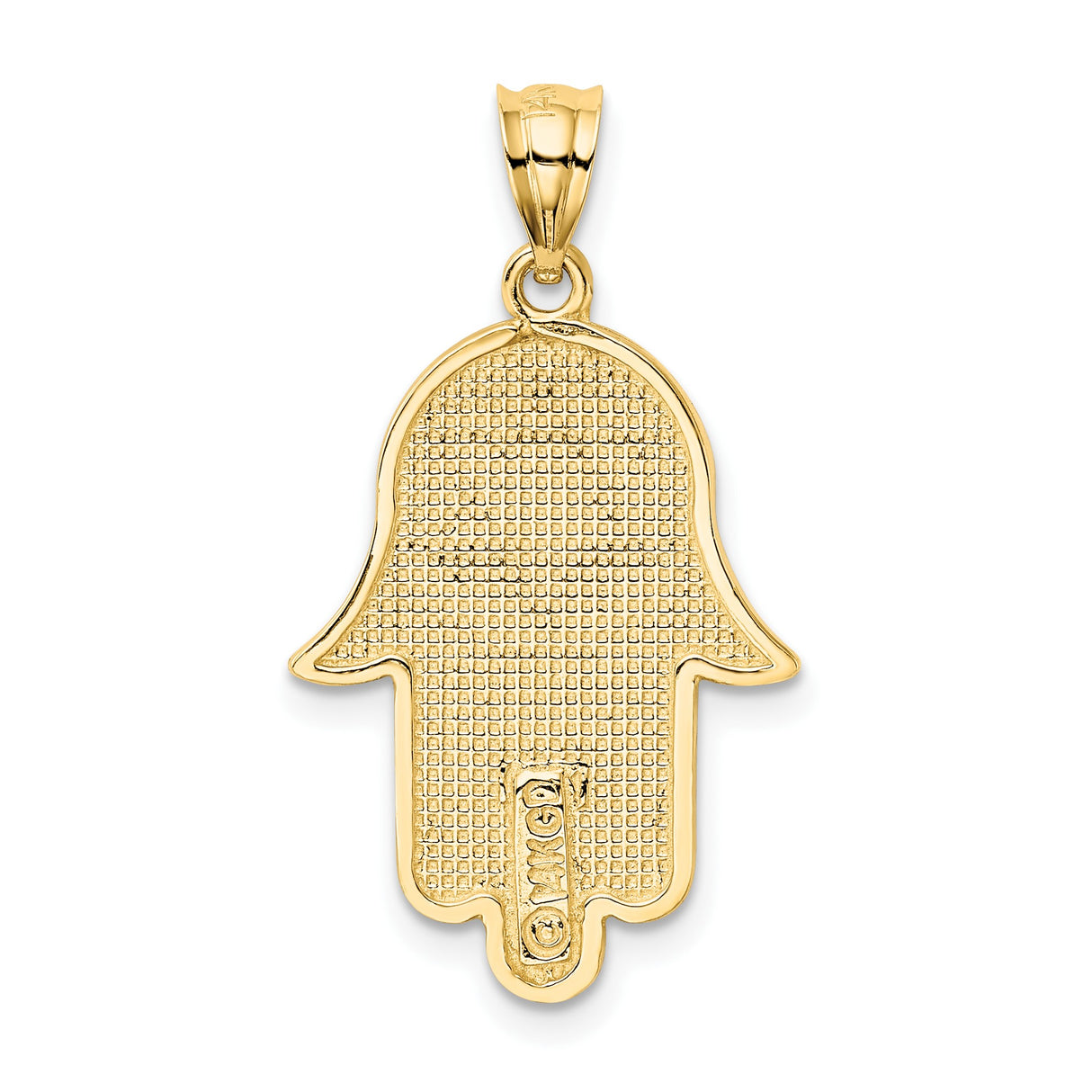 14k Yellow Gold Hamsa Hand Pendant with Star of David, Jewish Faith Amulet for Women or Unisex Wear