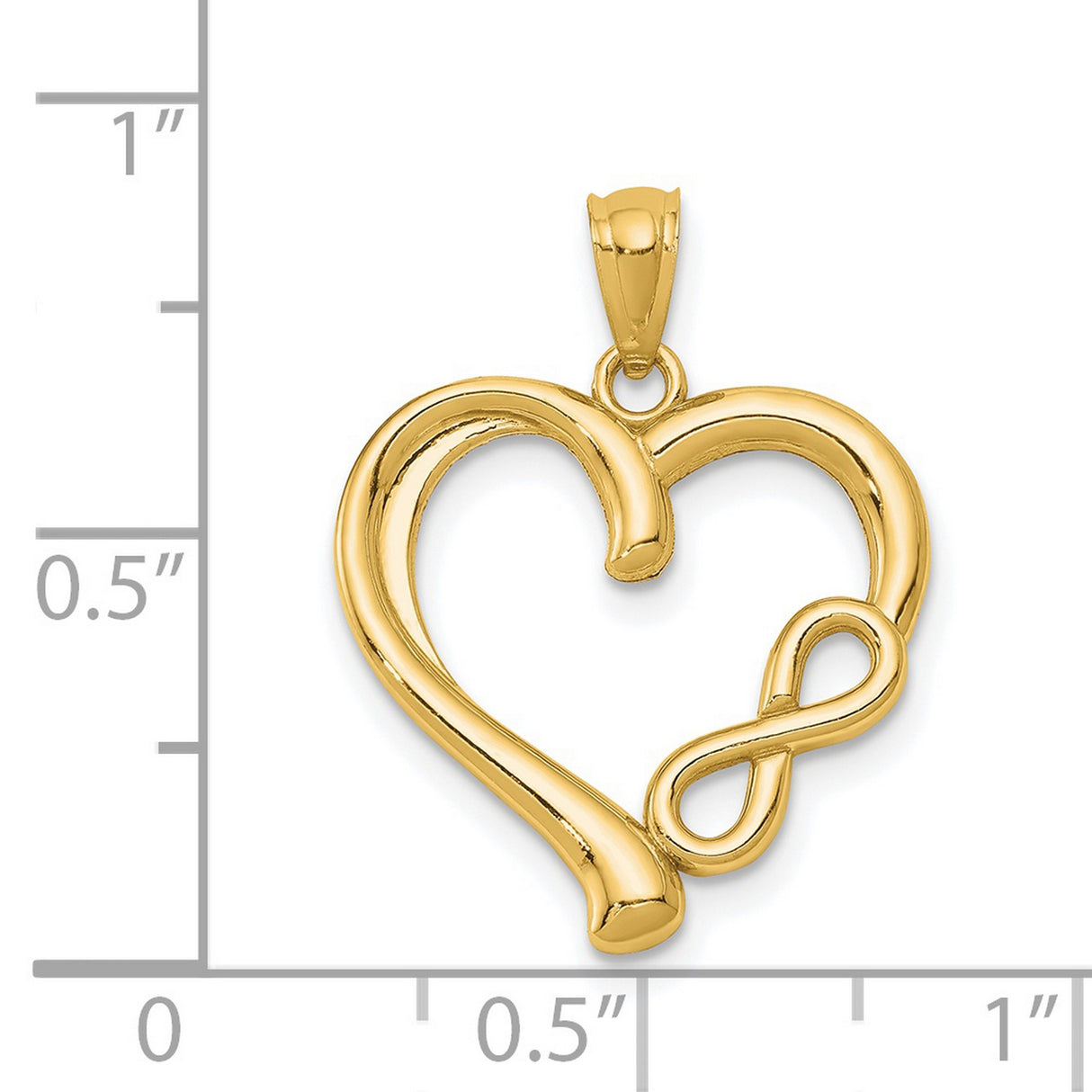 14k Yellow Gold Infinity Heart Pendant, Symbolic Romantic Jewelry for Women