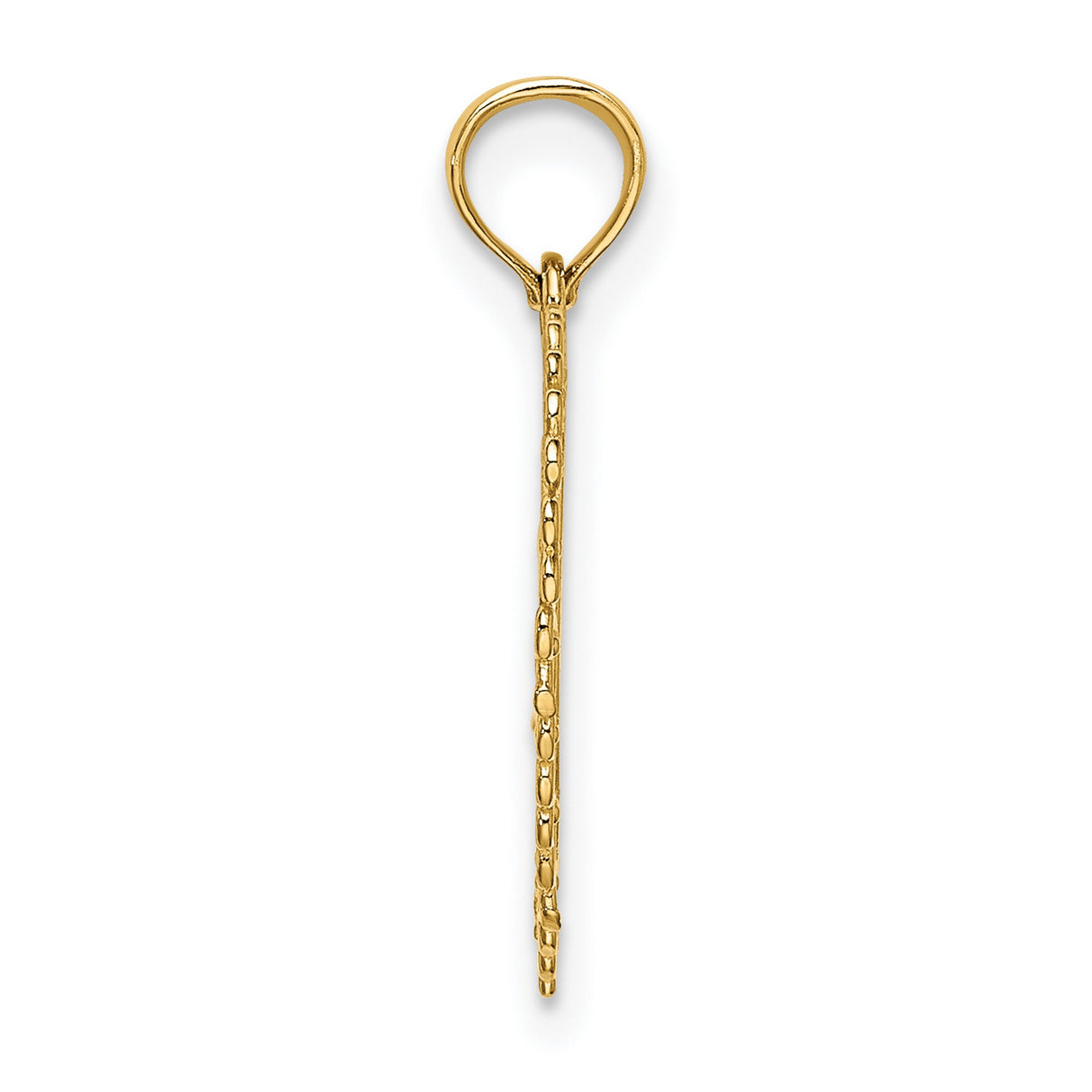 14k Yellow Gold Heart Pendant, Openwork Design, Daddys Little Girl Message for Daughter