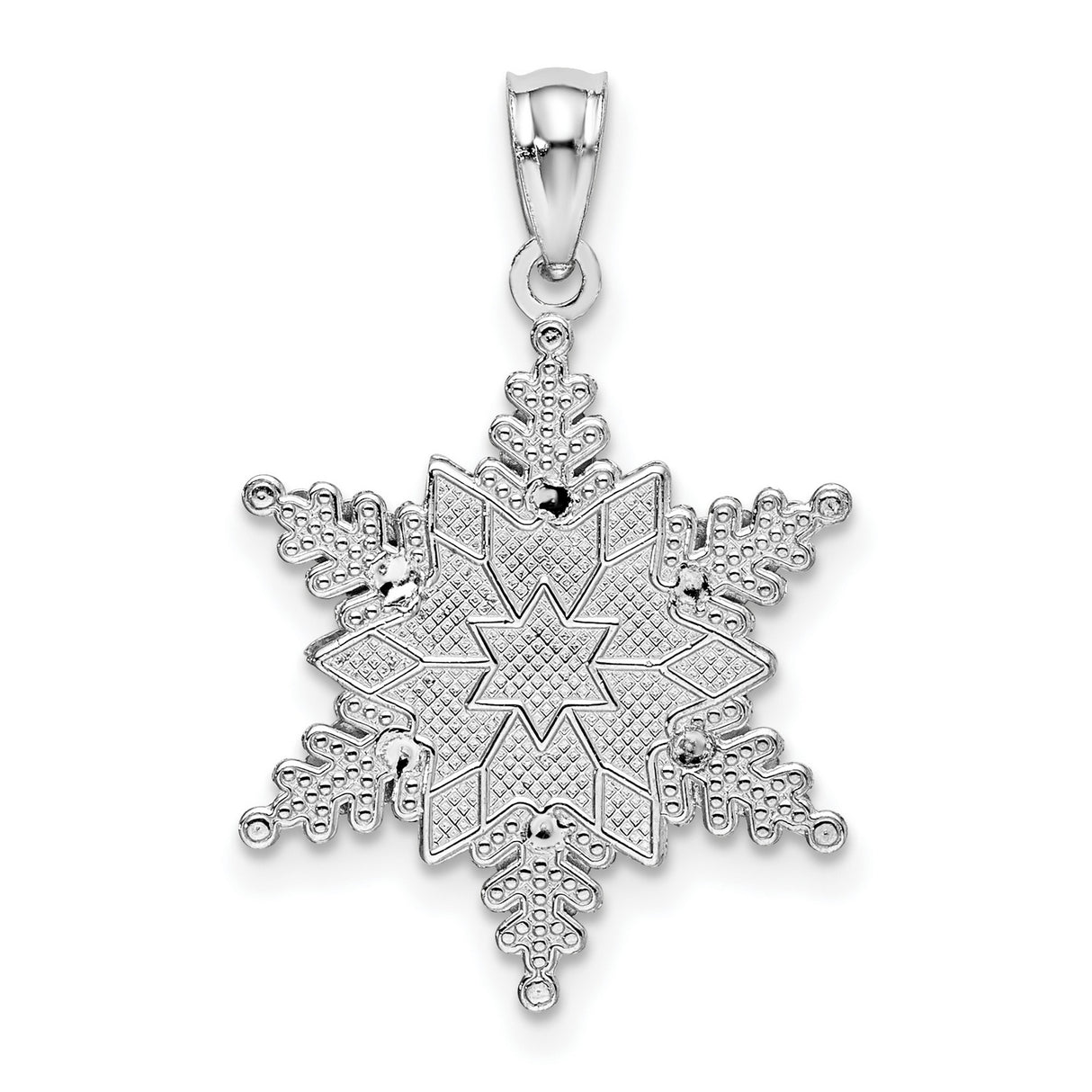 14k White Gold Snowflake Pendant with Delicate Winter Charm Design for Women