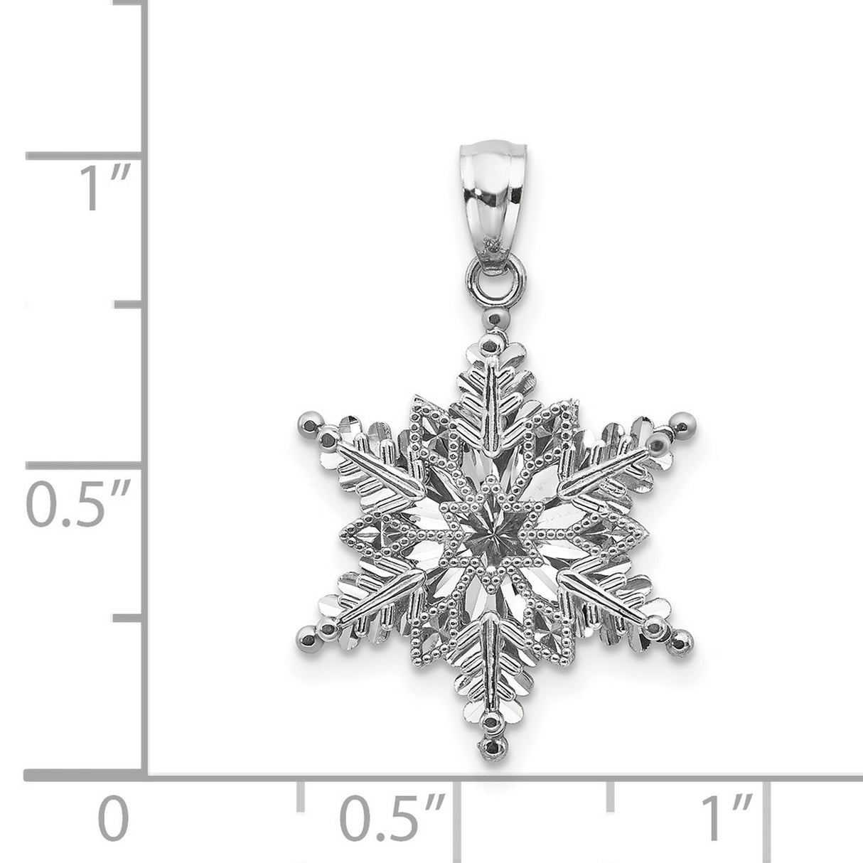 14k White Gold Snowflake Pendant with Delicate Winter Charm Design for Women