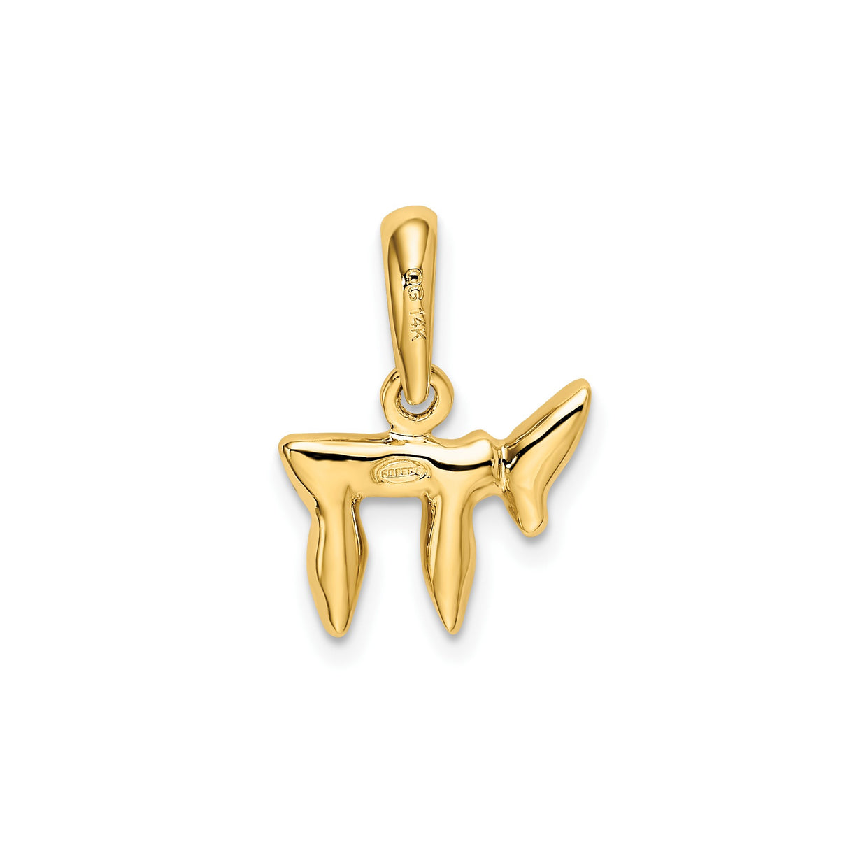 14k Yellow Gold Chai Pendant with Hebrew Life Symbol, Unisex Jewish Charm