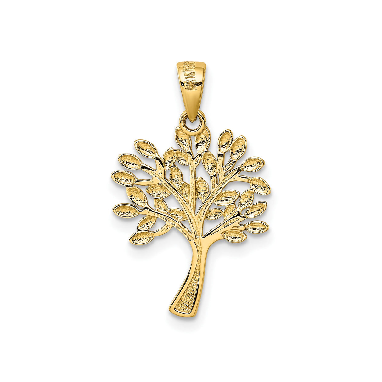 14k Multi-Tone Gold Tree of Life Pendant, Rhodium Accents, Nature and Family Symbolism