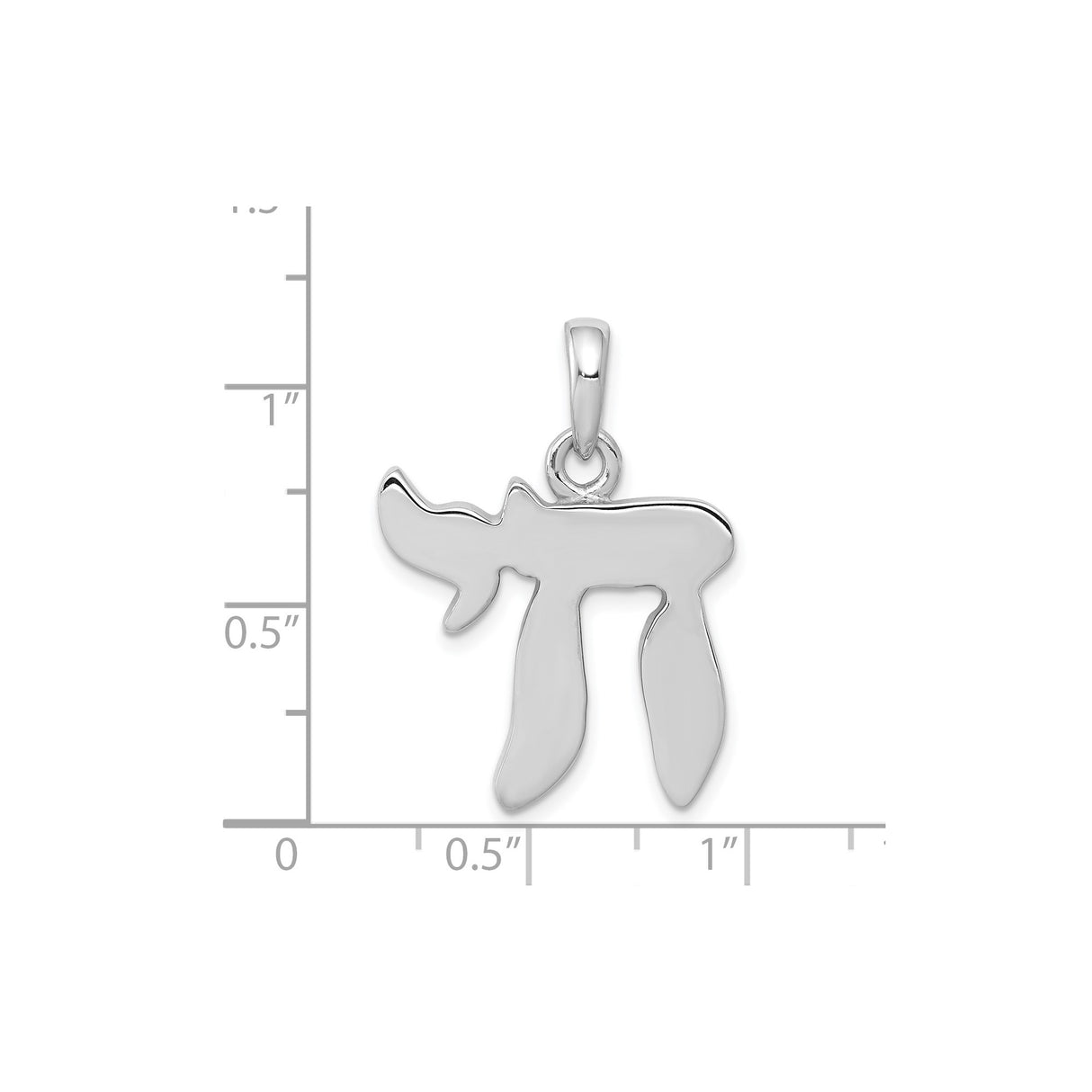 14k White Gold Chai Pendant with Hebrew Symbol for Life, Unisex Jewish Faith Jewelry