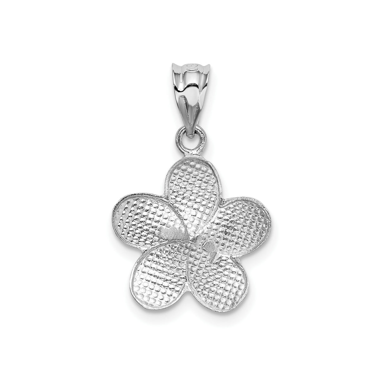 14k Multi-Tone Gold Floral Pendant with Rhodium Accents and Satin Finish