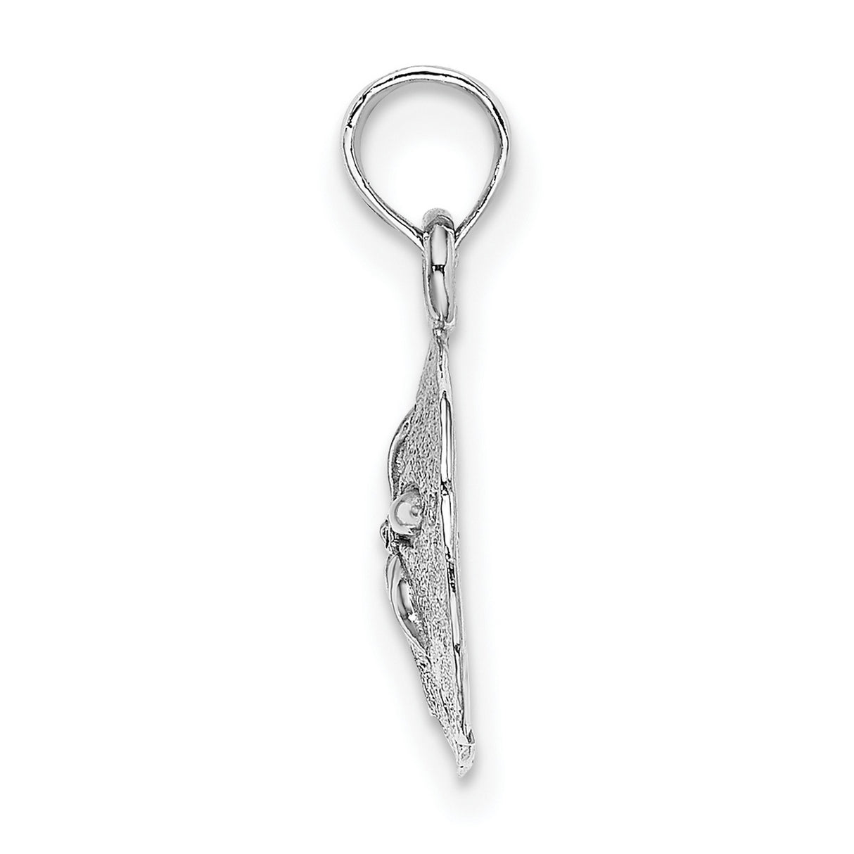 14k White Gold Sand Dollar Pendant, Nautical Ocean-Inspired Charm for Women