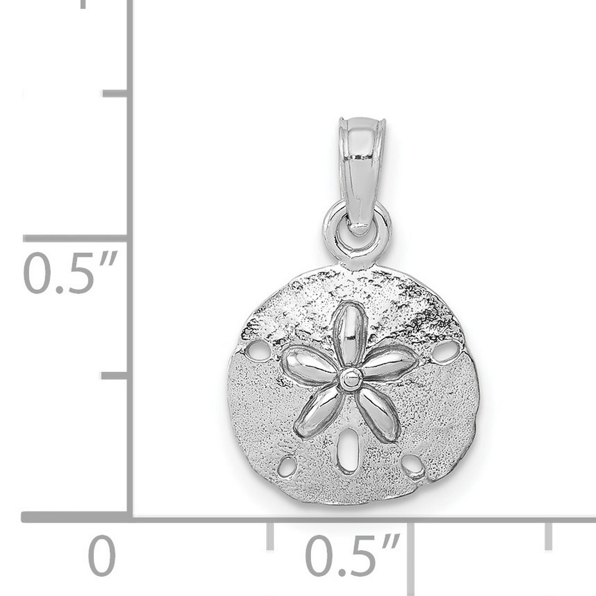 14k White Gold Sand Dollar Pendant, Nautical Ocean-Inspired Charm for Women