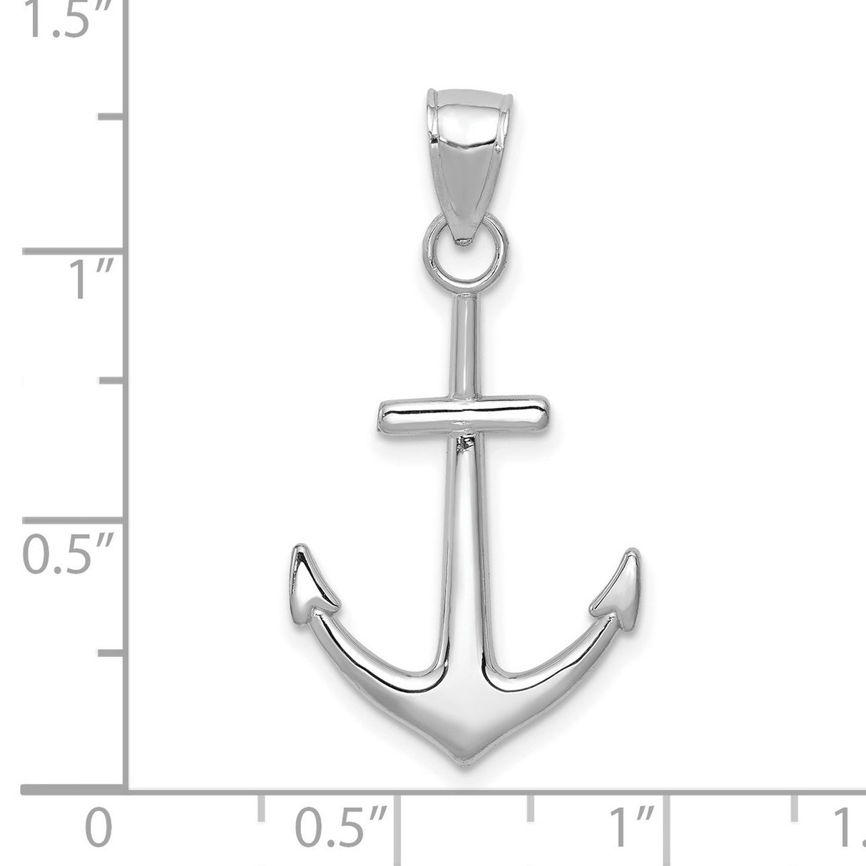 14k White Gold Anchor Pendant, Nautical Symbol of Hope and Christian Faith
