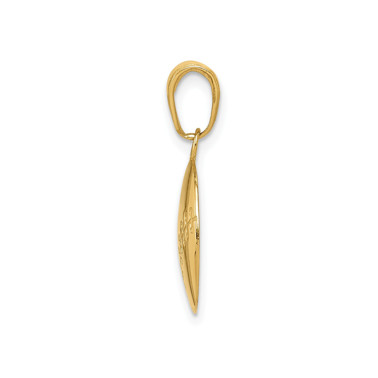 14k Yellow Gold Baseball Pendant with Stitching Detail, Flat Back Sports Charm for Athletes and Fans