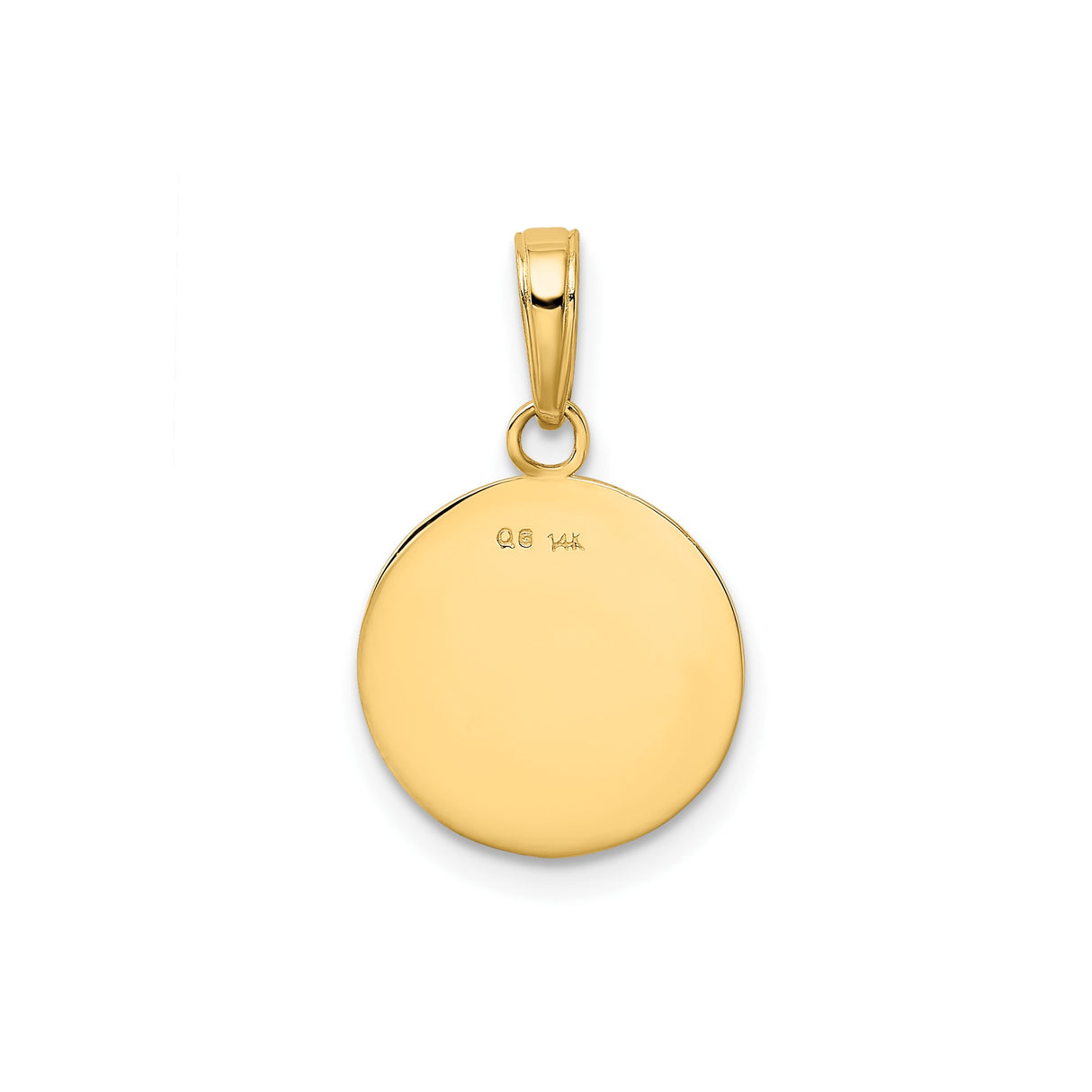 14k Yellow Gold Baseball Pendant with Stitching Detail, Flat Back Sports Charm for Athletes and Fans