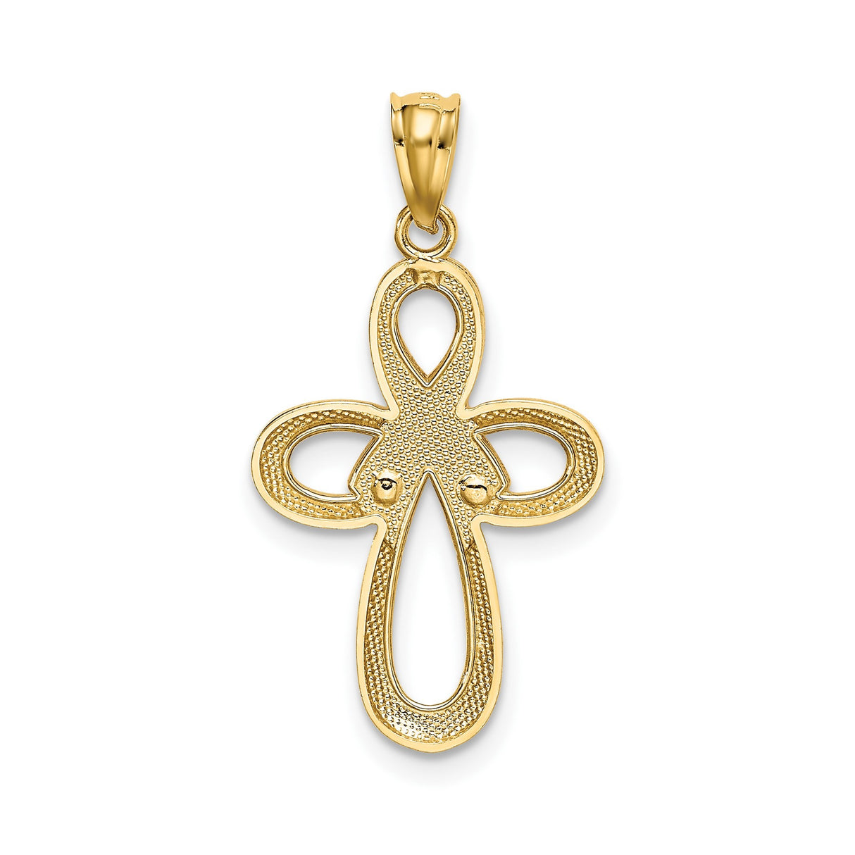 14k Two-Tone Gold Latin Cross Pendant with High Polish Finish for Men and Women