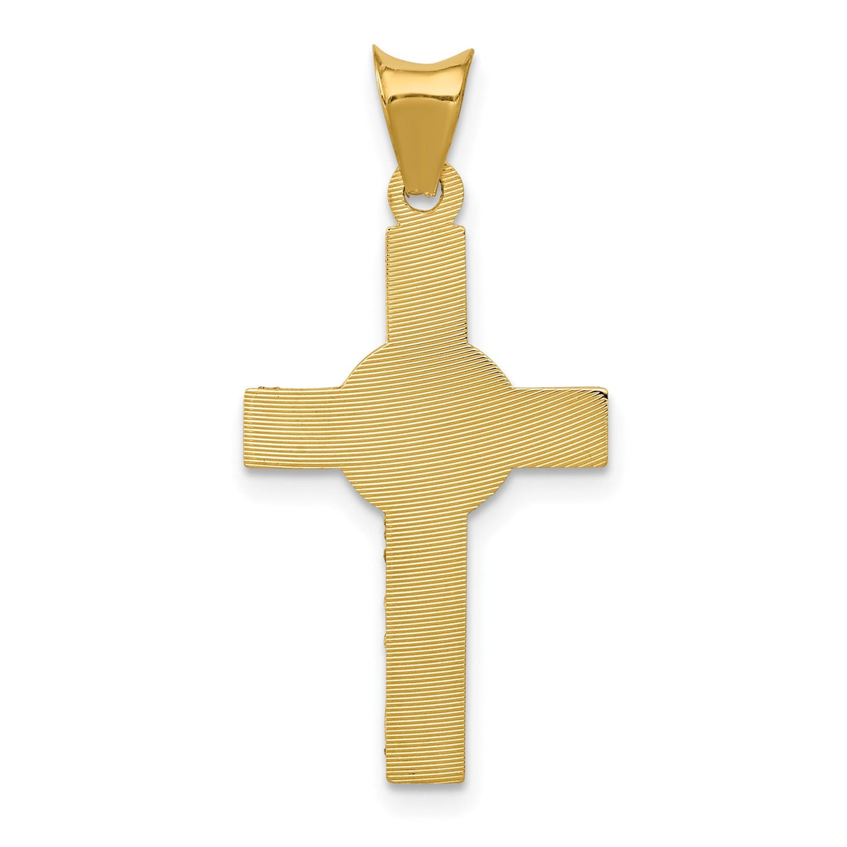 14k Multi-Tone Gold Crucifix Cross Pendant with Rhodium Accents, Catholic Faith Jewelry Charm