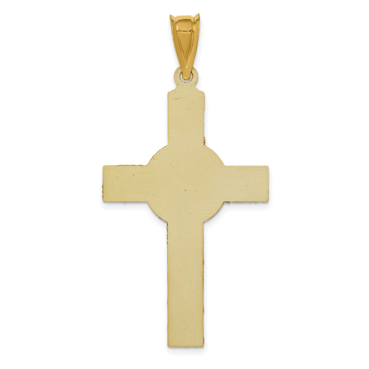 14k Multi-Tone Gold Crucifix Pendant with Latin Cross Design for Men and Women