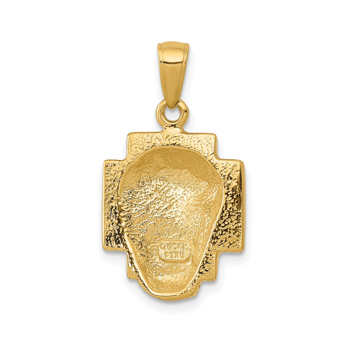 14k Yellow Gold Jesus Face Pendant with Crown of Thorns, Religious Christian Charm for Men