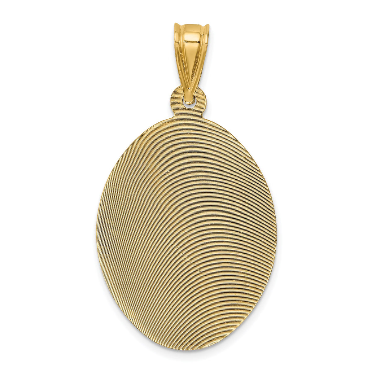 14k Yellow Gold Sacred Heart of Jesus Oval Pendant Medal, Catholic Religious Charm