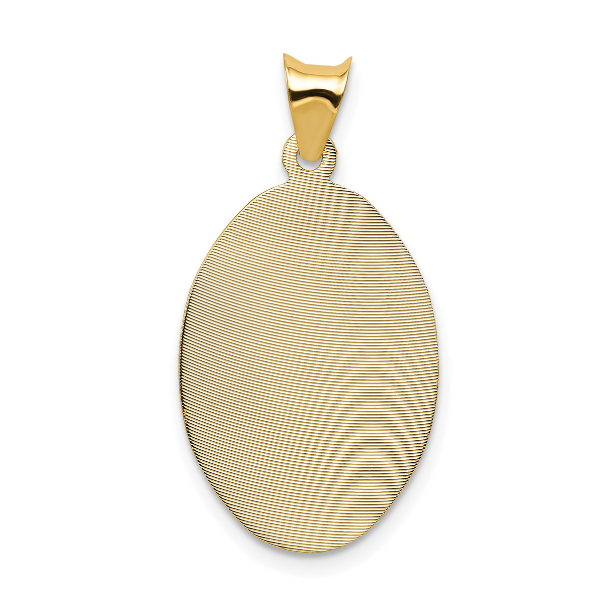 14k Yellow Gold Sacred Heart Jesus Pendant, Oval Religious Medal with Radiant Christ Image