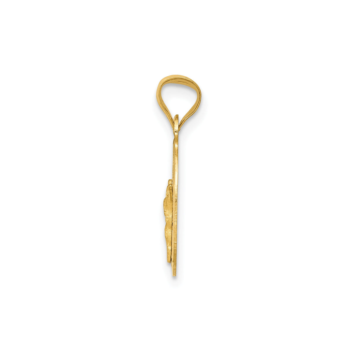14k Yellow Gold Jesus Pendant with Outstretched Arms and Sunburst Design