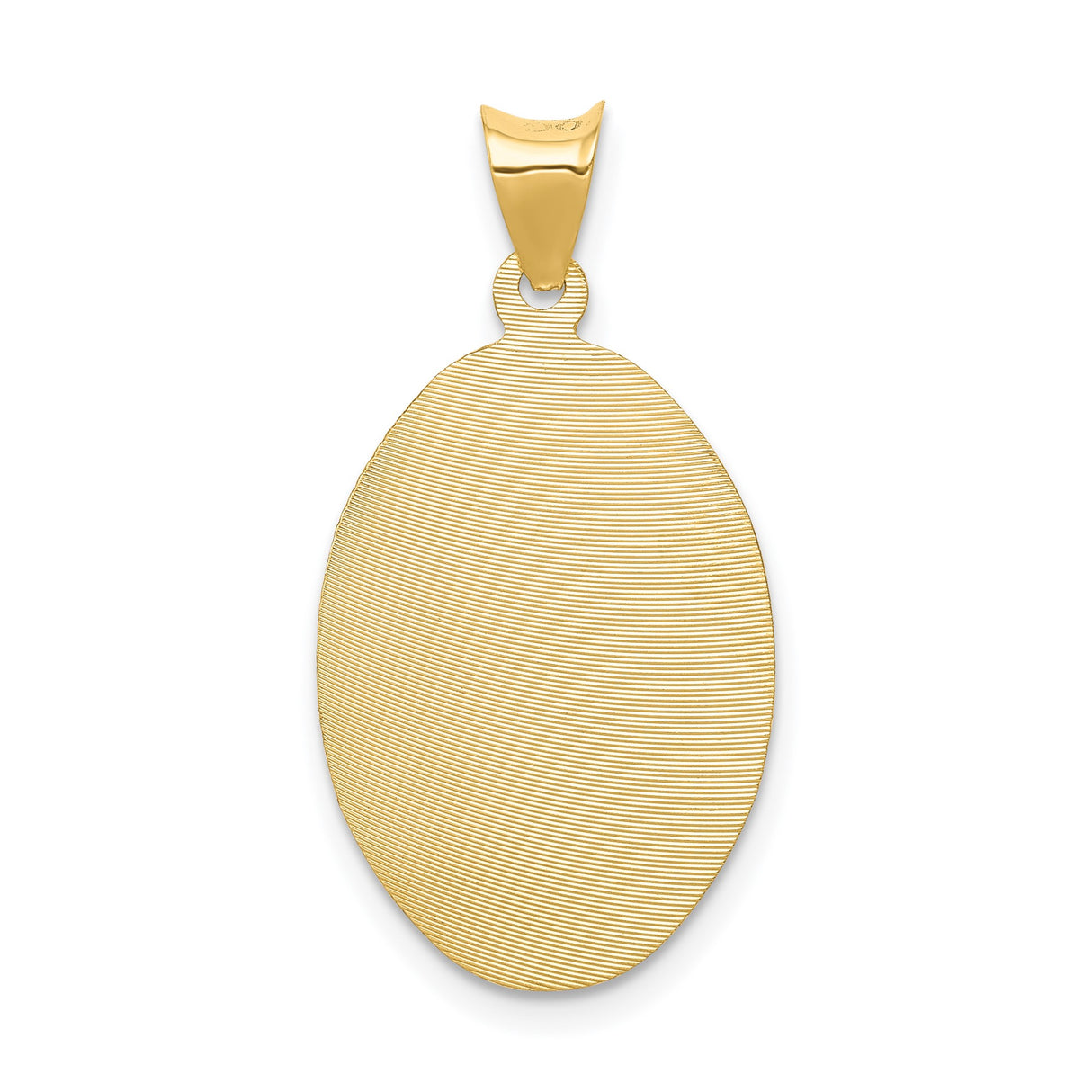 14k Yellow Gold Oval Jesus Pendant with Sunburst Design and Raised Christ Figure