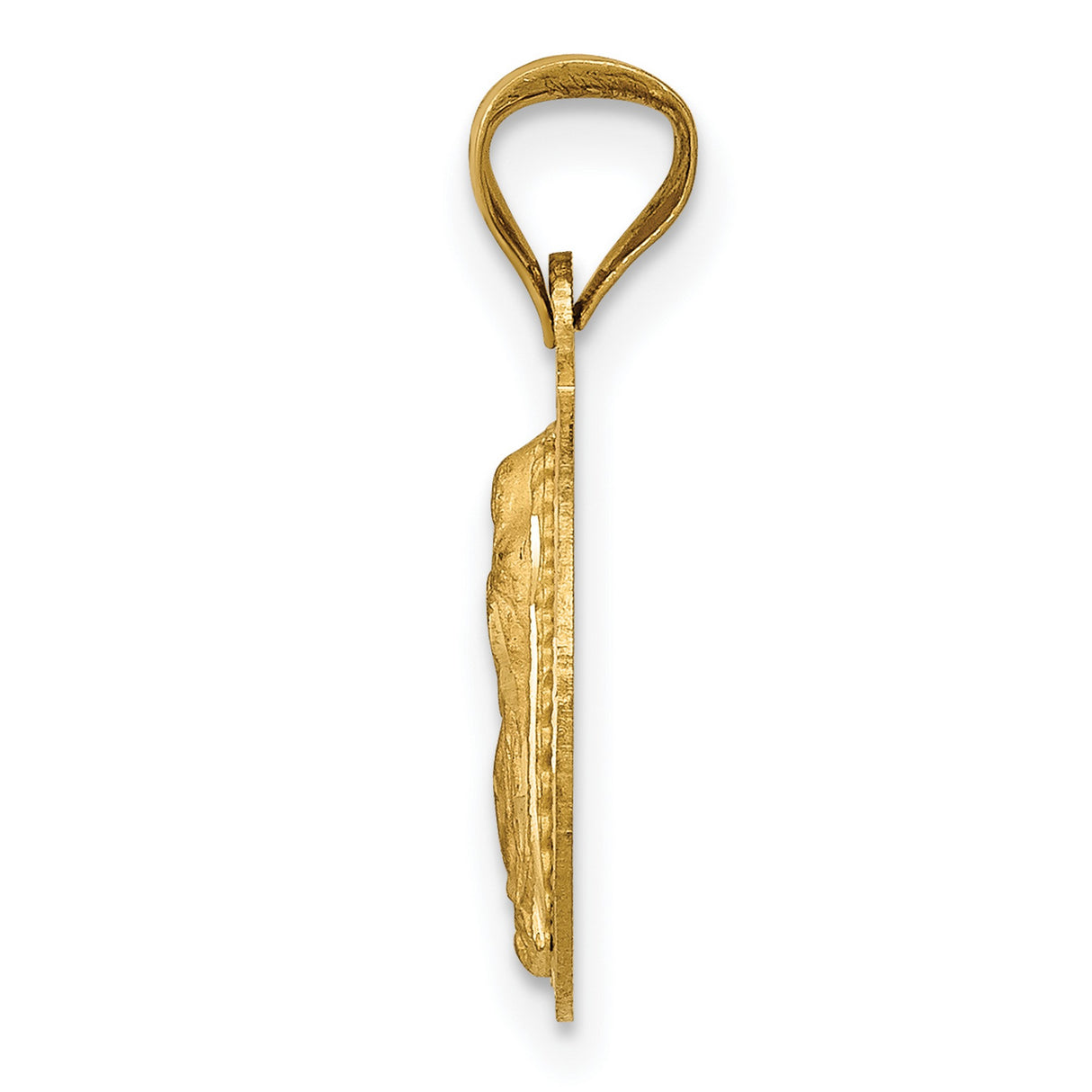 Polished Our Lady of Guadalupe Round Charm Pendant in Real 14k Multi-Tone Gold