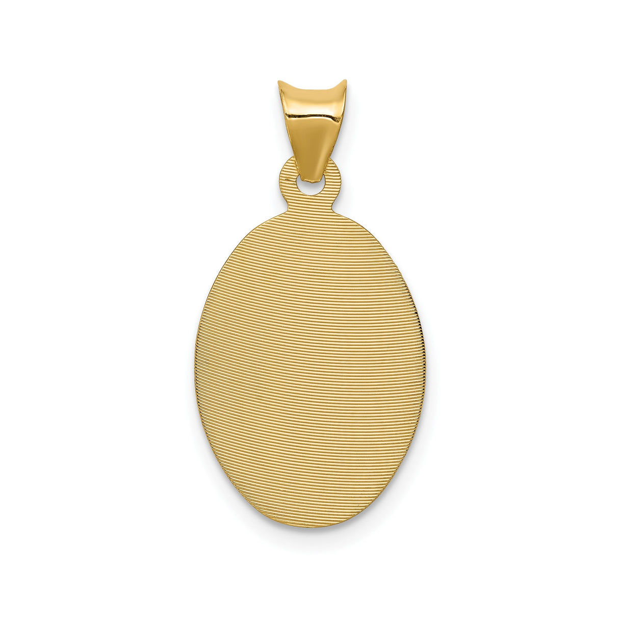 14k Yellow Gold Oval Pendant Featuring Virgin Mary Holding Baby Jesus, Christian Charm