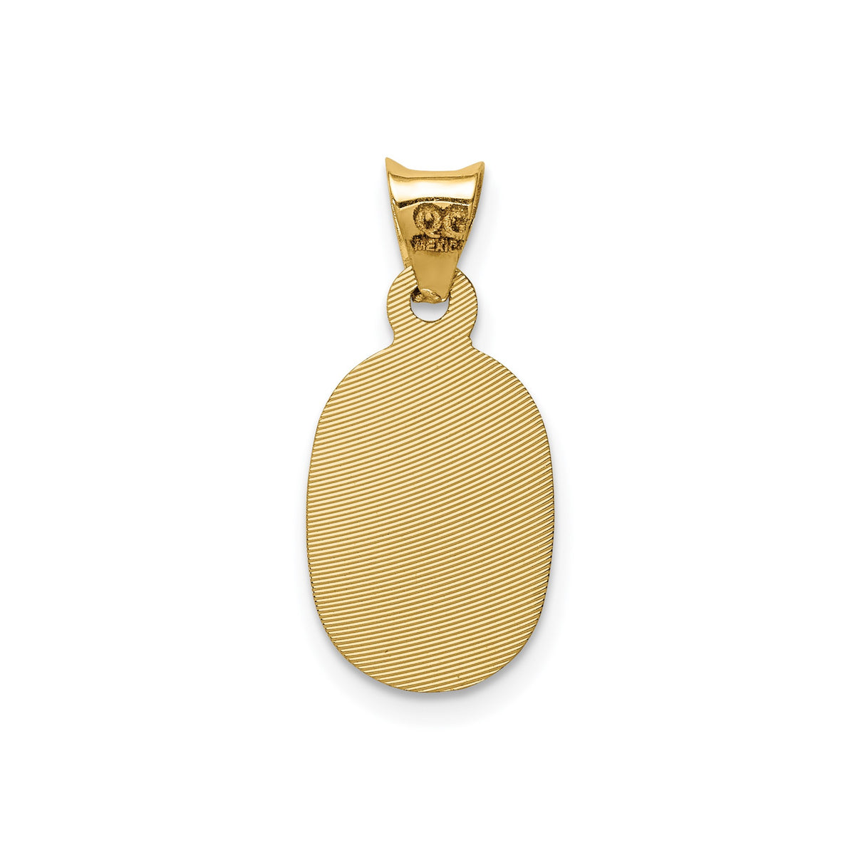 14k Tri-Color Gold Oval Pendant with Our Lady of Guadalupe Image, Catholic Religious Medal