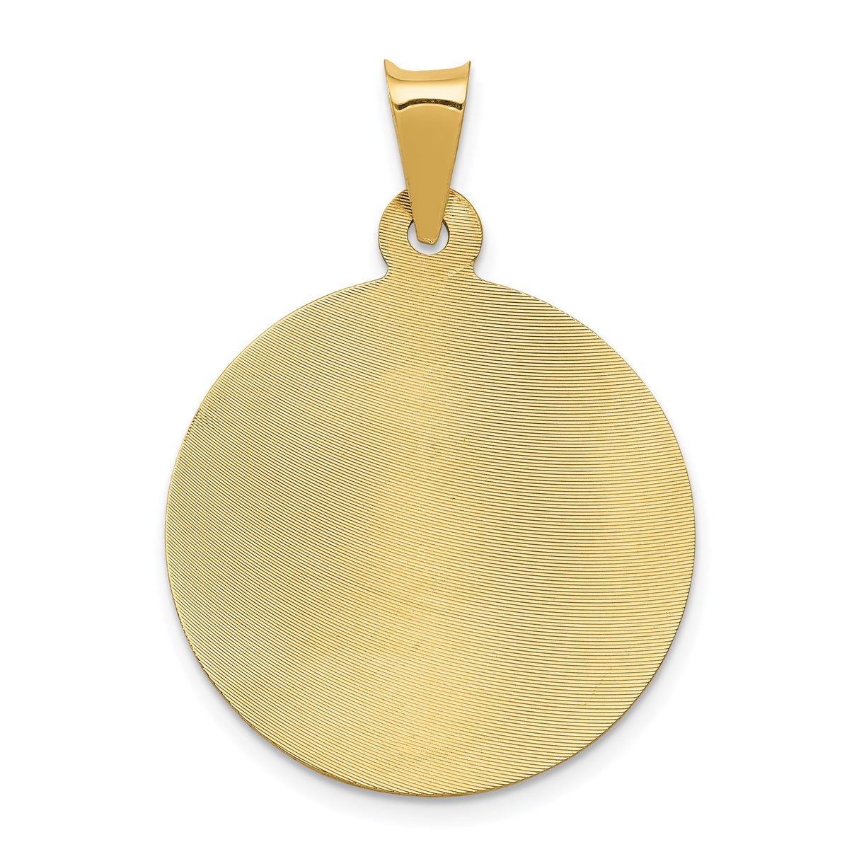 14k Tri-Color Gold Round Pendant Featuring Our Lady Guadalupe Medallion with Rhodium Finish