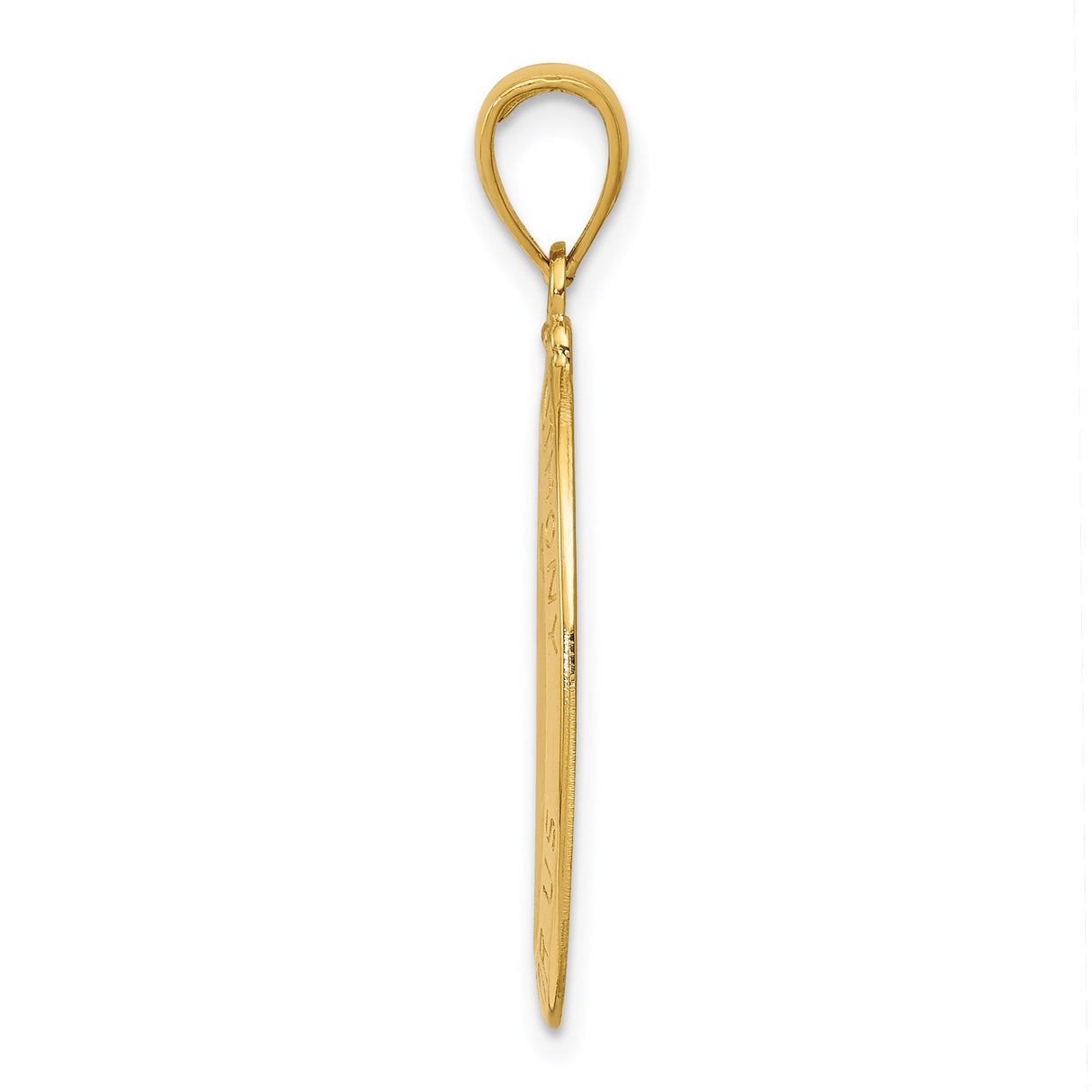 14k Yellow Gold Saint Anthony Oval Pendant with Pray for Us Engraving, Religious Medal