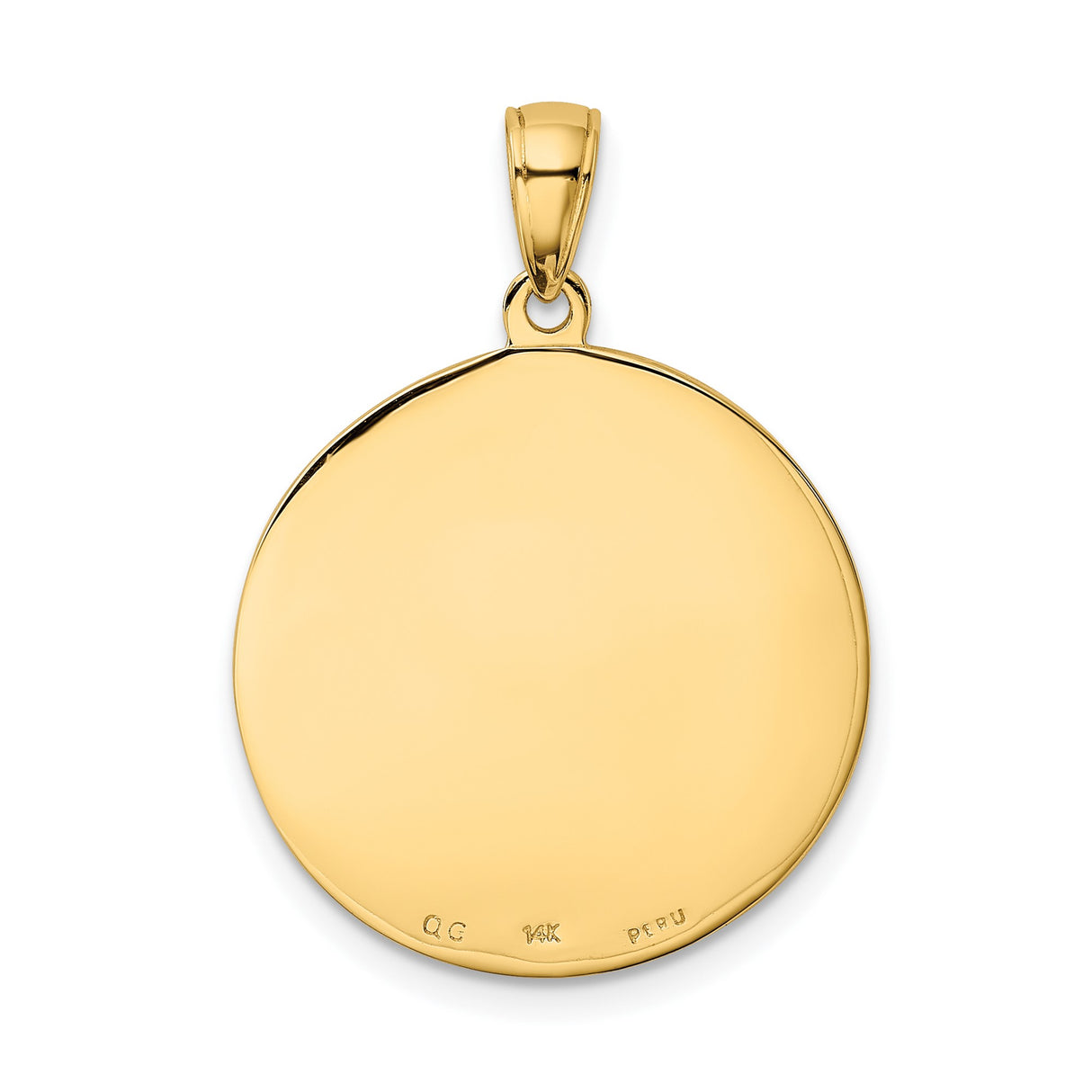 14k Yellow Gold Saint Anthony Pendant with Jesus Inscription, Religious Medallion Charm